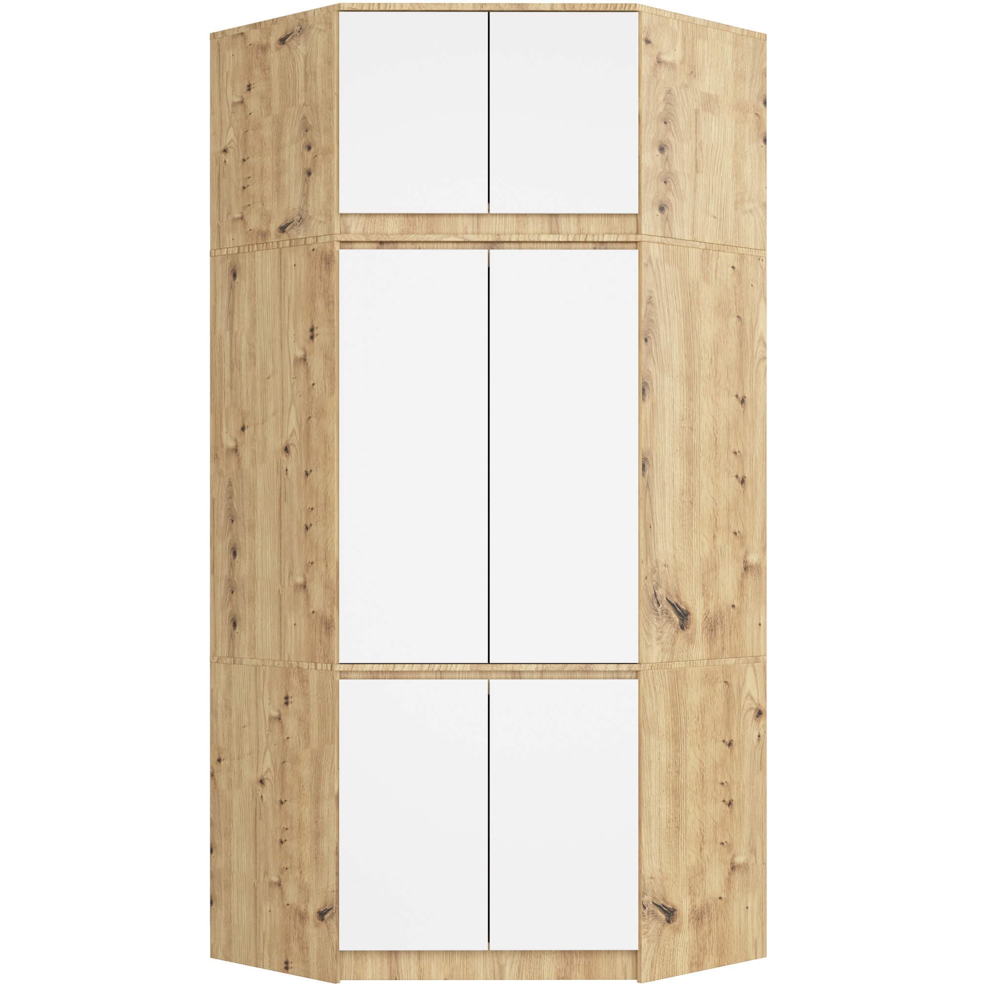 Akord Kulmavaatekaappi yläosalla Tammi Artisan/Valkoinen 100x50x235 – Akord