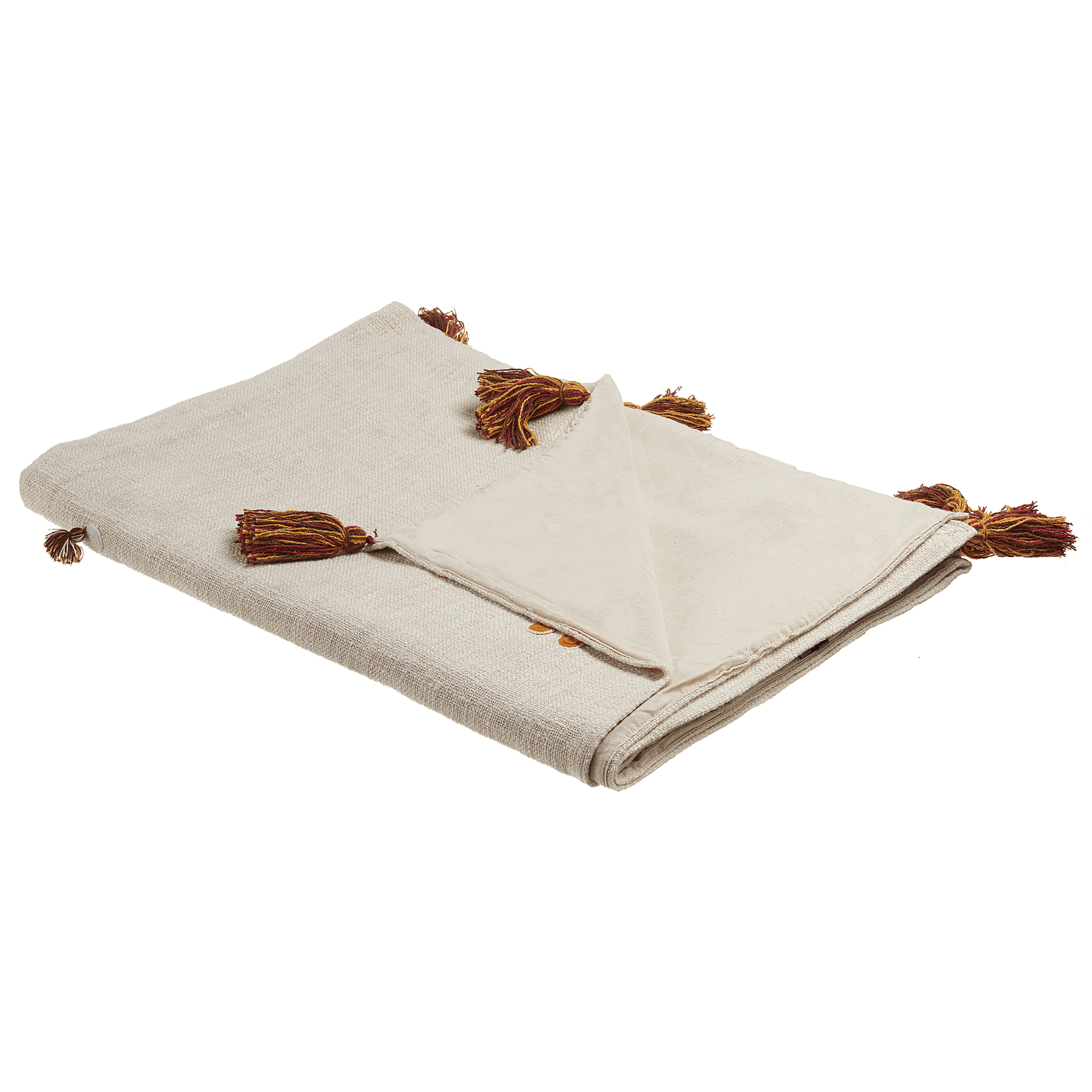 Torkkupeitto KHANDWA puuvilla 130 x 180 cm Beige – Beliani