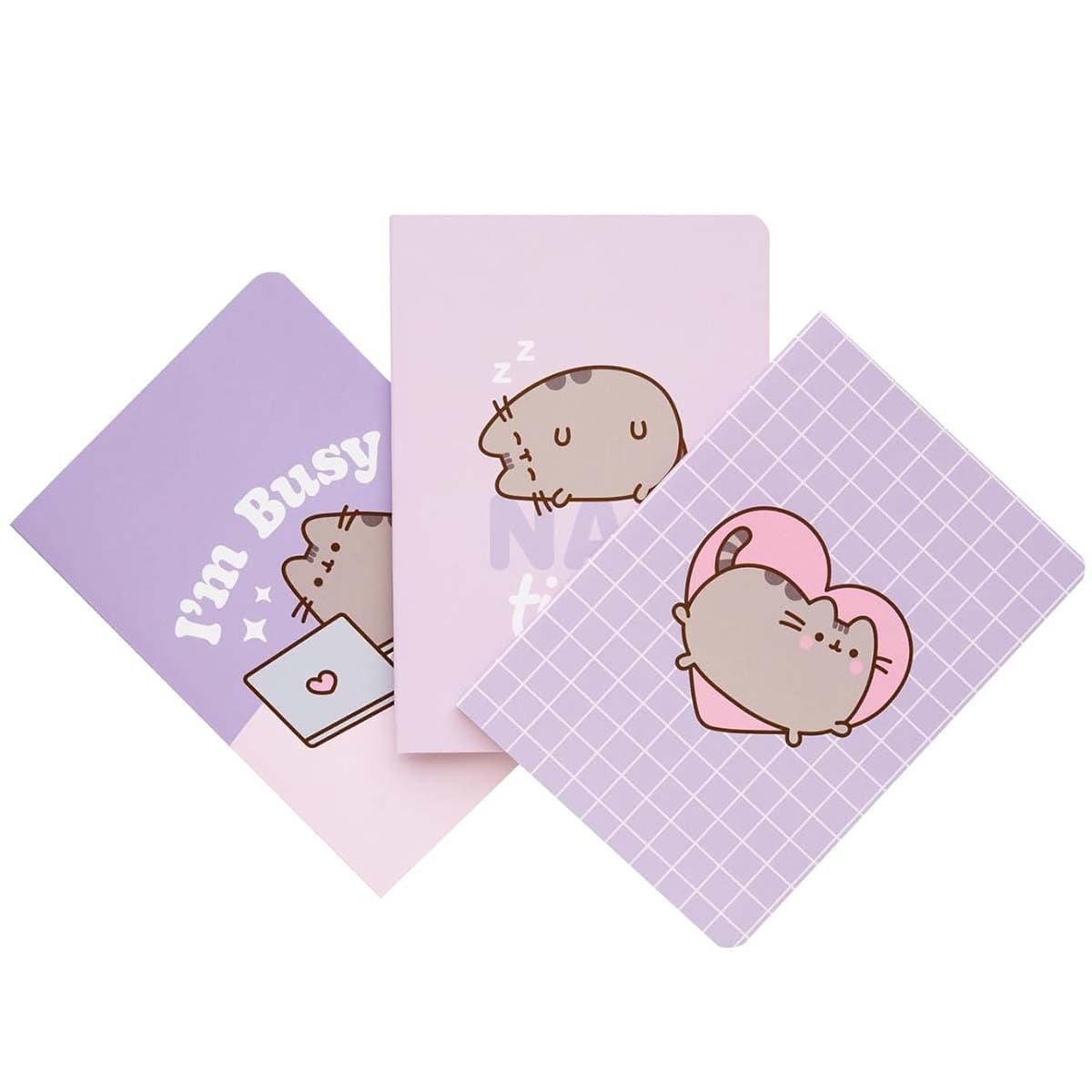 Erä 3 Muistikirjaa A6 Pehmeä Kansi 64 Sivua Moments – Pusheen