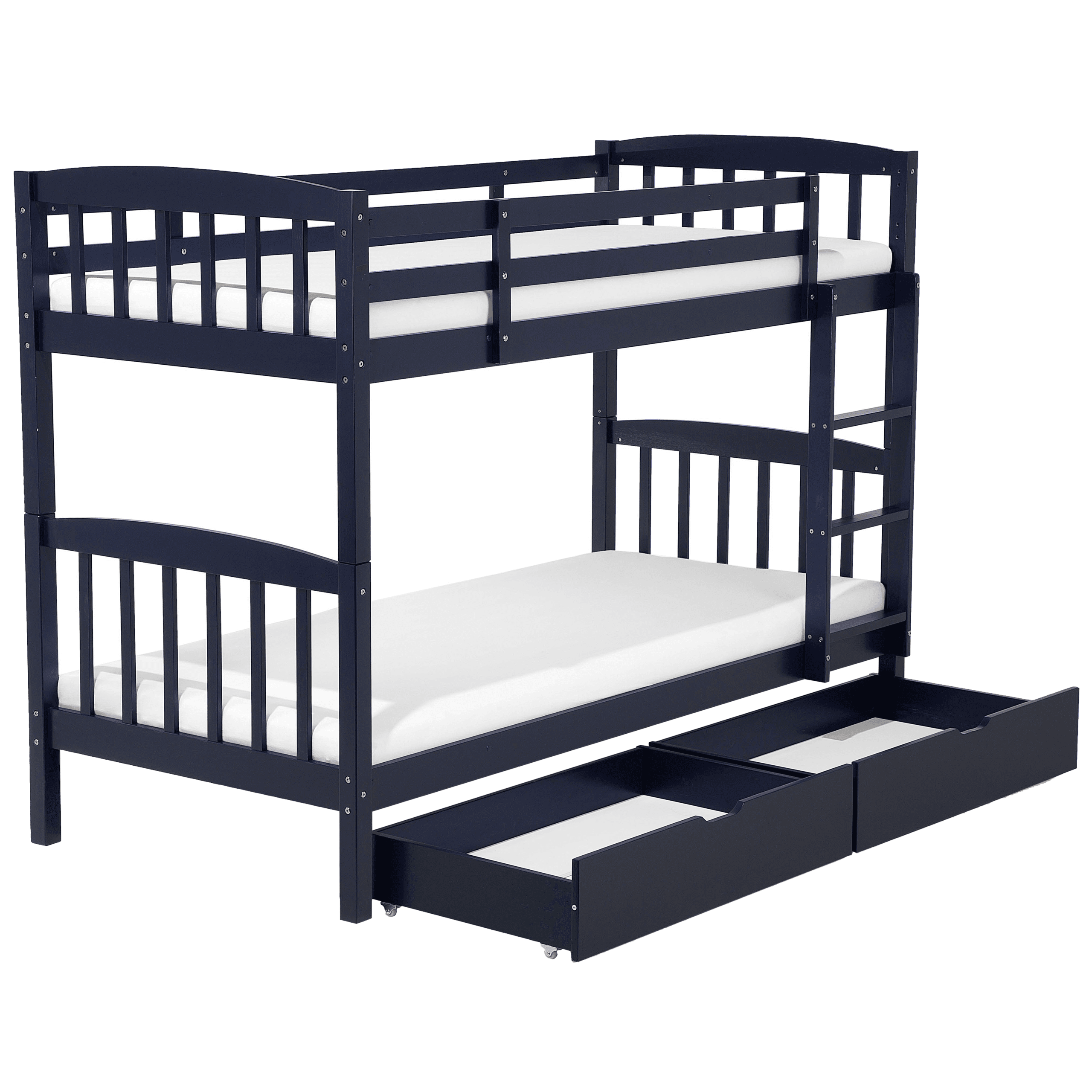 Kerrossänky laatikoilla mänty REVIN 90 x 200 cm Laivastonsininen – Beliani