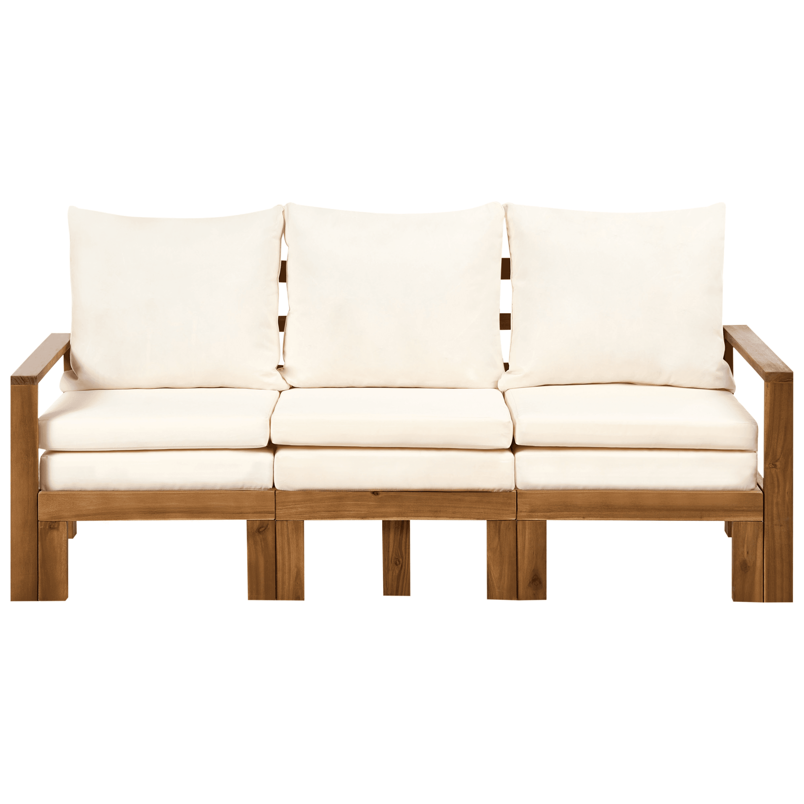 Puutarhapenkki pehmusteella ISOLELLO 190 cm säädettävä akaasia Ruskea – Beliani