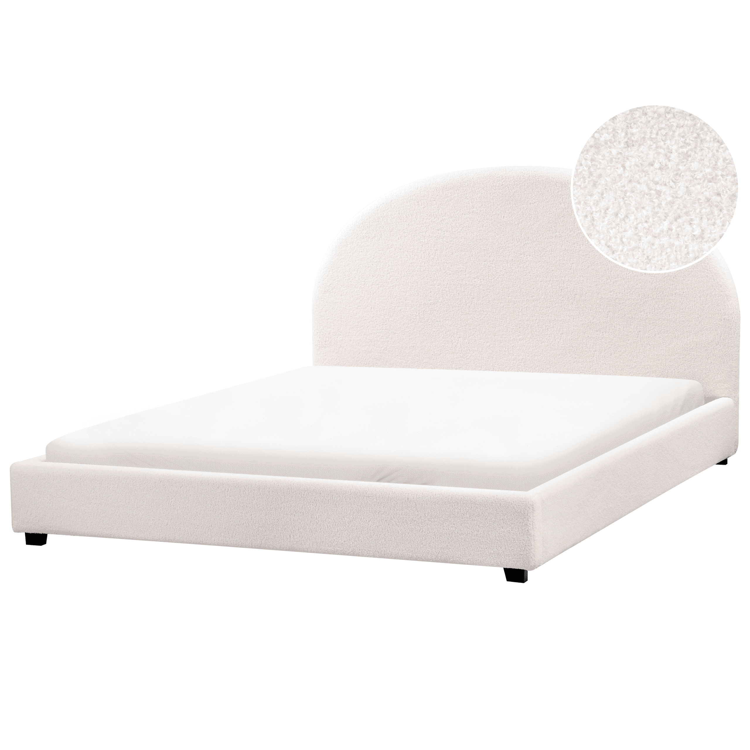 Sänky buklee VAUCLUSE 160 x 200 cm Luonnonvalkoinen – Beliani