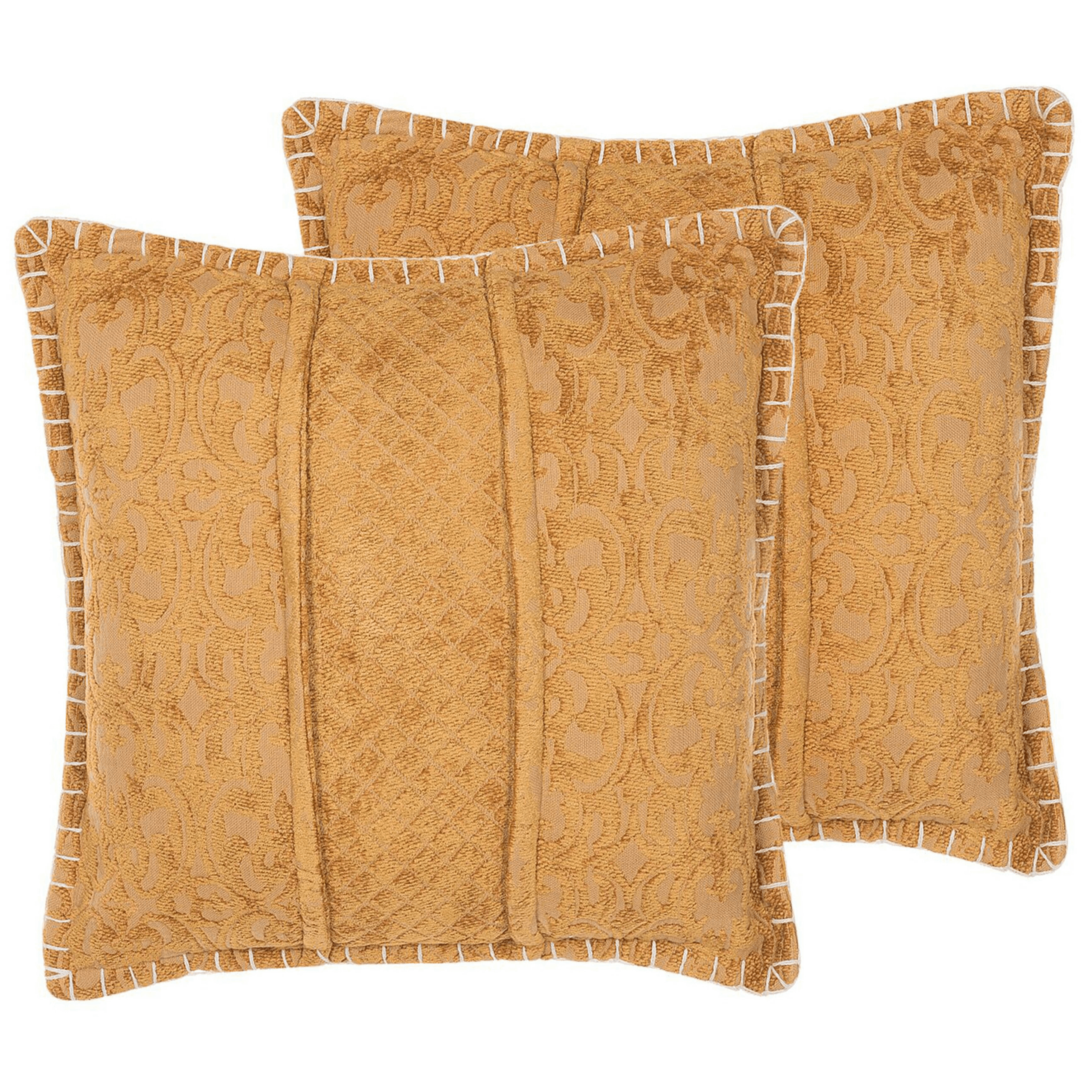 Koristetyynysetti 2 kpl KAVALAM 45 x 45 cm Sinapinkeltainen Hillitty