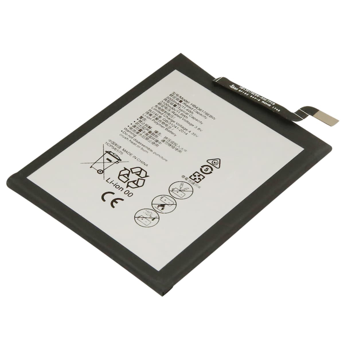 Akku Li-ion Huawei Mate S yhteensopiva HB436178EBW 3100mAh – Avizar