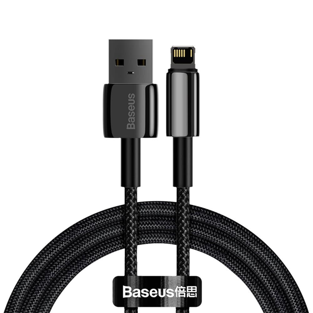 Punottu kaapeli iPhone USB - Lightning 1m - kokomusta