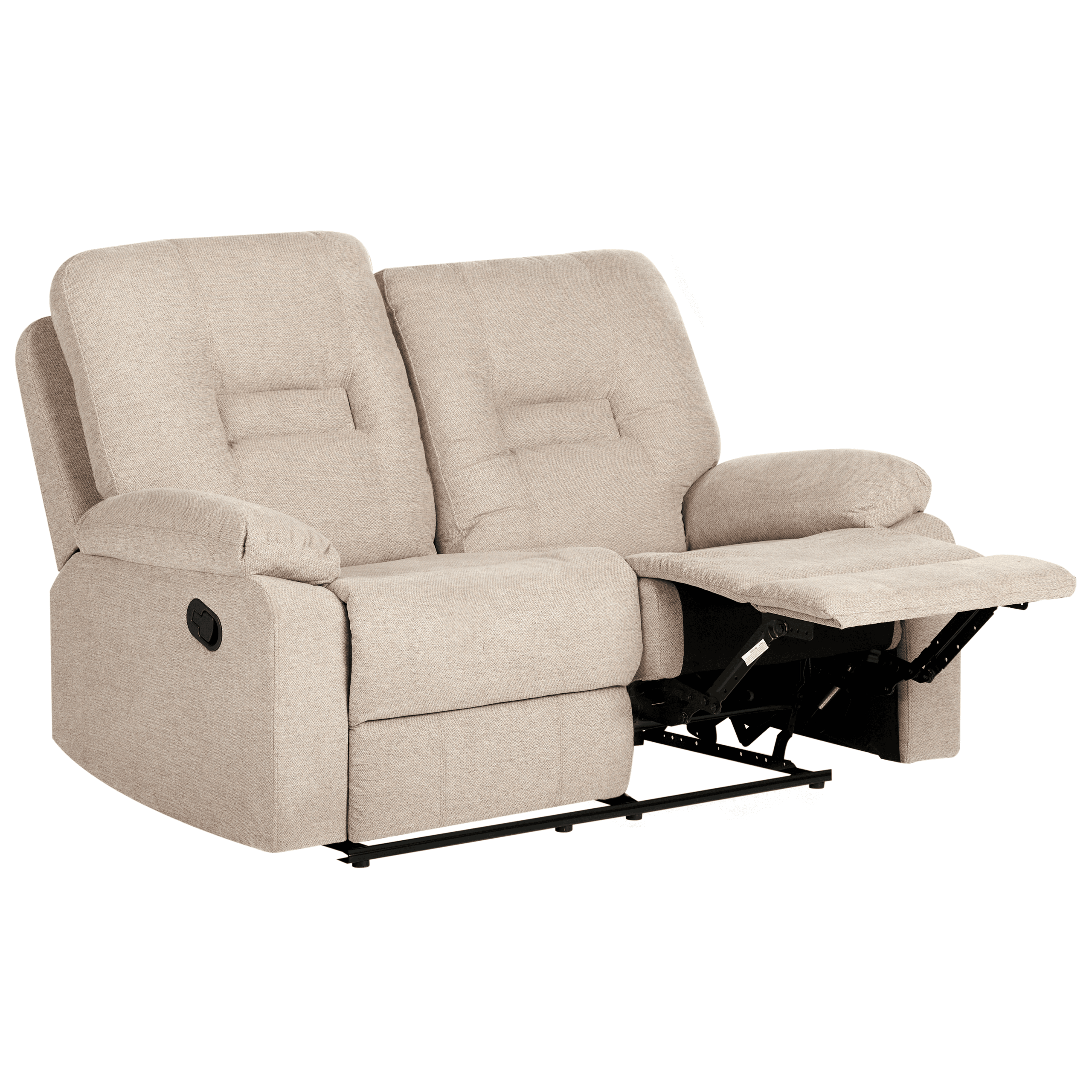 Manuaalisesti säädettävä sohva 2-istuttava BERGEN kangas Beige – Beliani