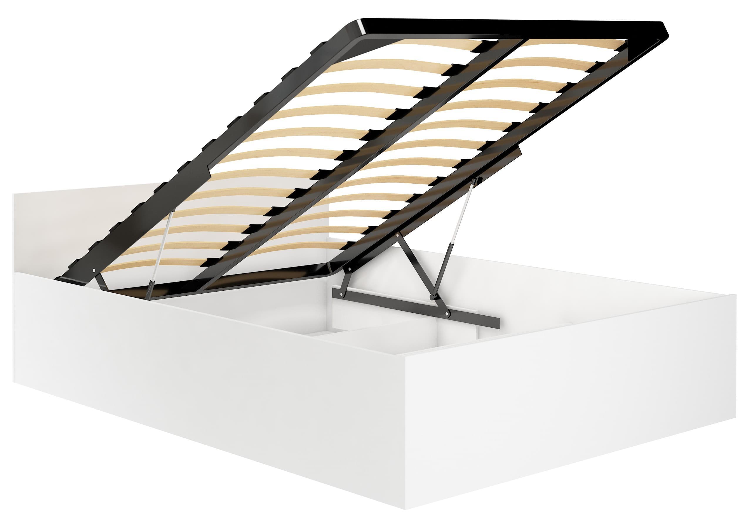 Akord Kerrossänky laatikolla + Rimoitettu runko Valkoinen 200x100x68 – Akord