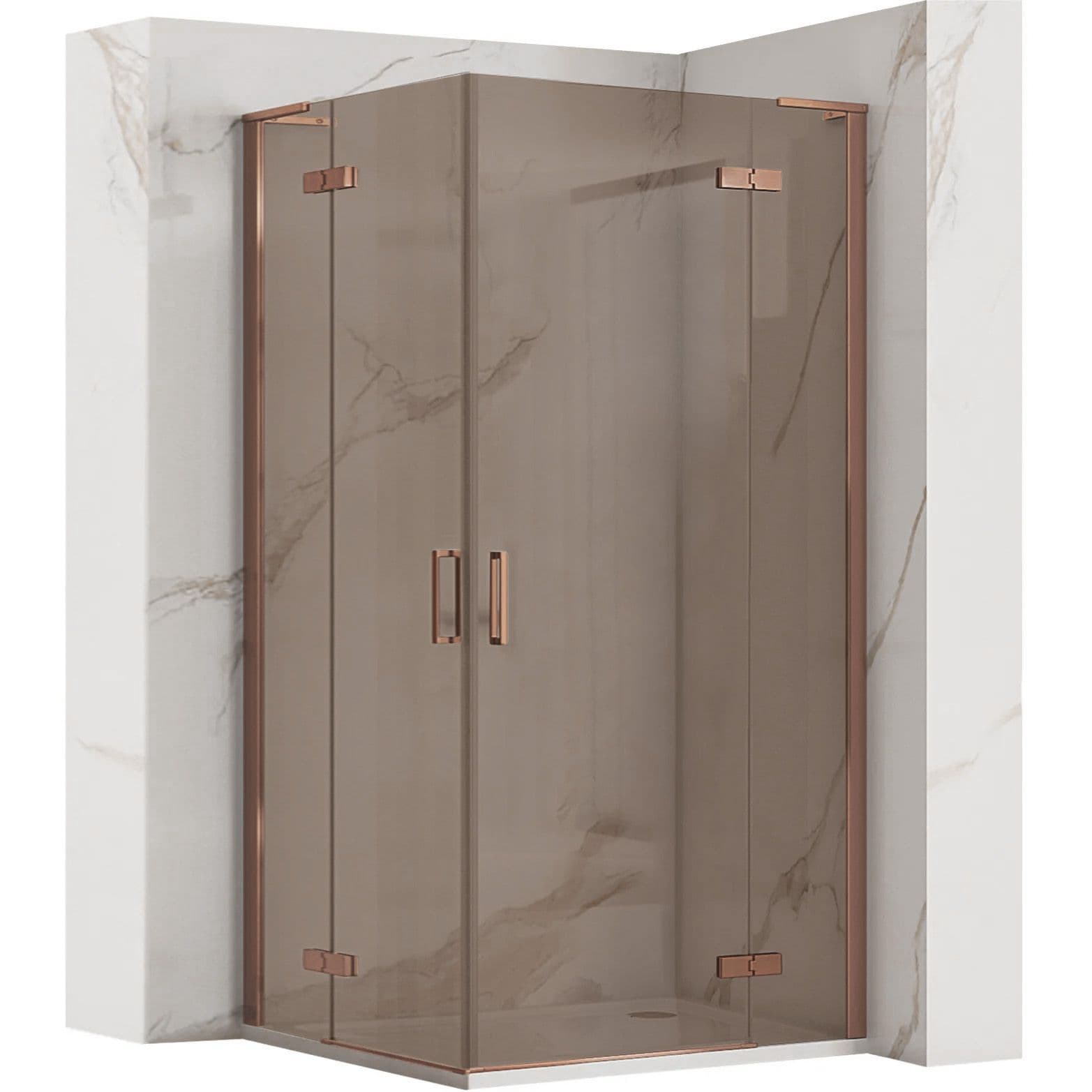 REA Suihkukaappi Hugo Double 100x100 harjattu kupari, 100X100X200,5CM