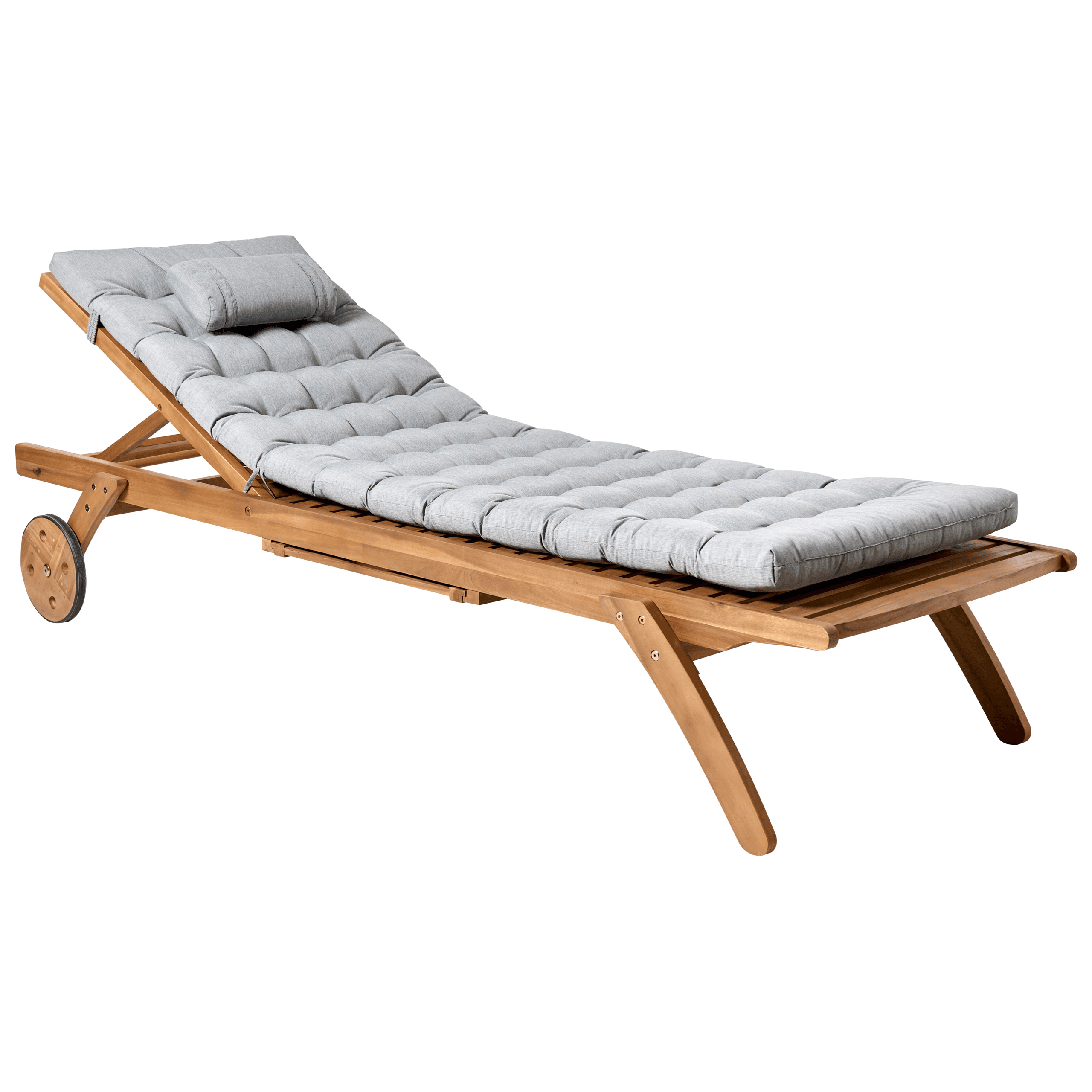 Aurinkotuoli pehmusteella CESANA PREMIUM akaasia Harmaa – Beliani