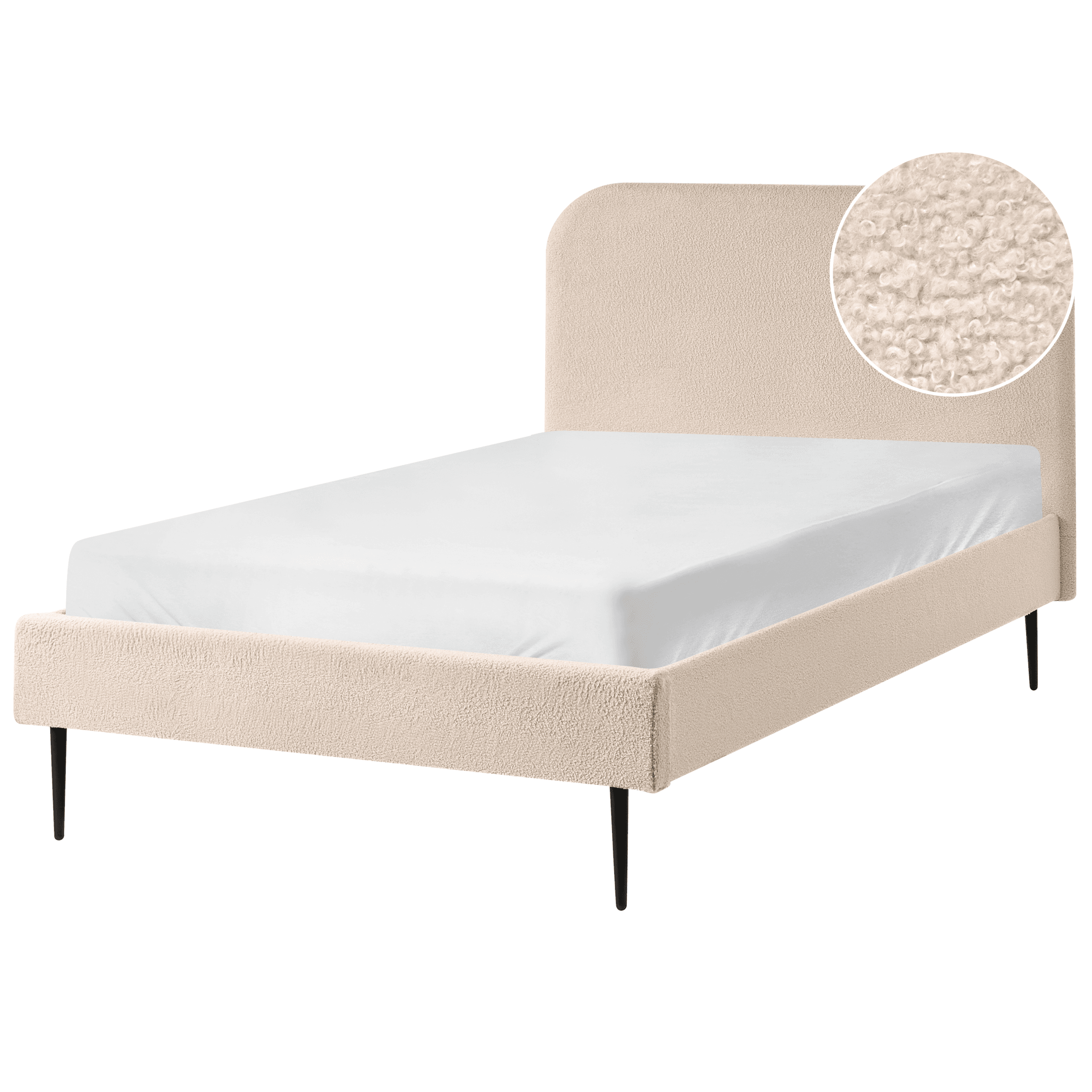 Sänky buklee FLAYAT 120 x 200 cm Vaaleanbeige