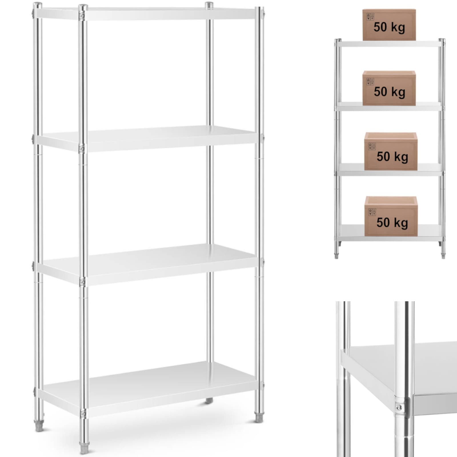 Metallinen säilytysteline jopa 200 kg:n tarjoiluvälineille, 90 x 40 x 180 cm – Royal Catering