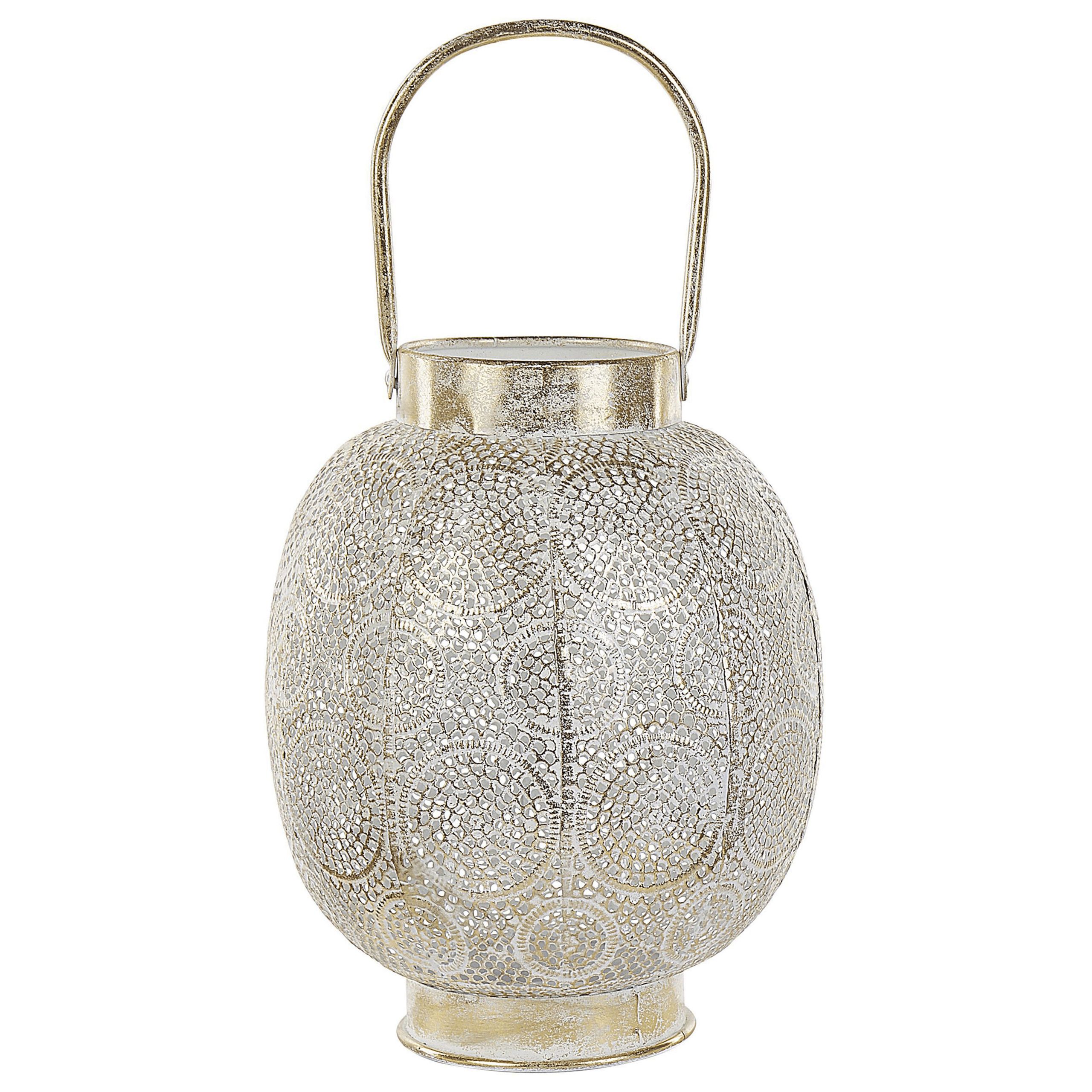 Lyhty LANTAU metalli 30 cm Kulta – Beliani