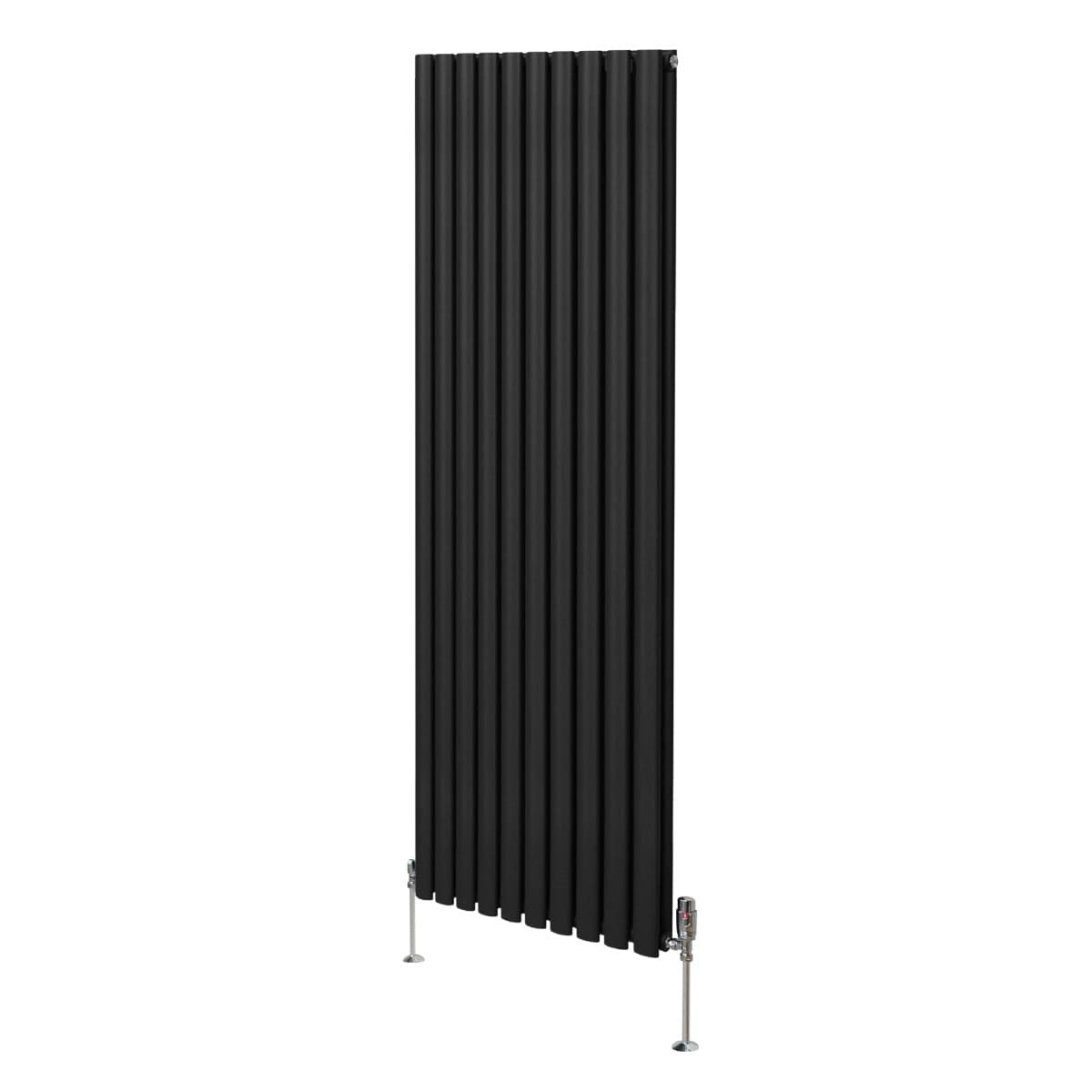 Soikea pylväspatteri ja venttiilit - 1800 mm x 600 mm – Musta – Monstershop
