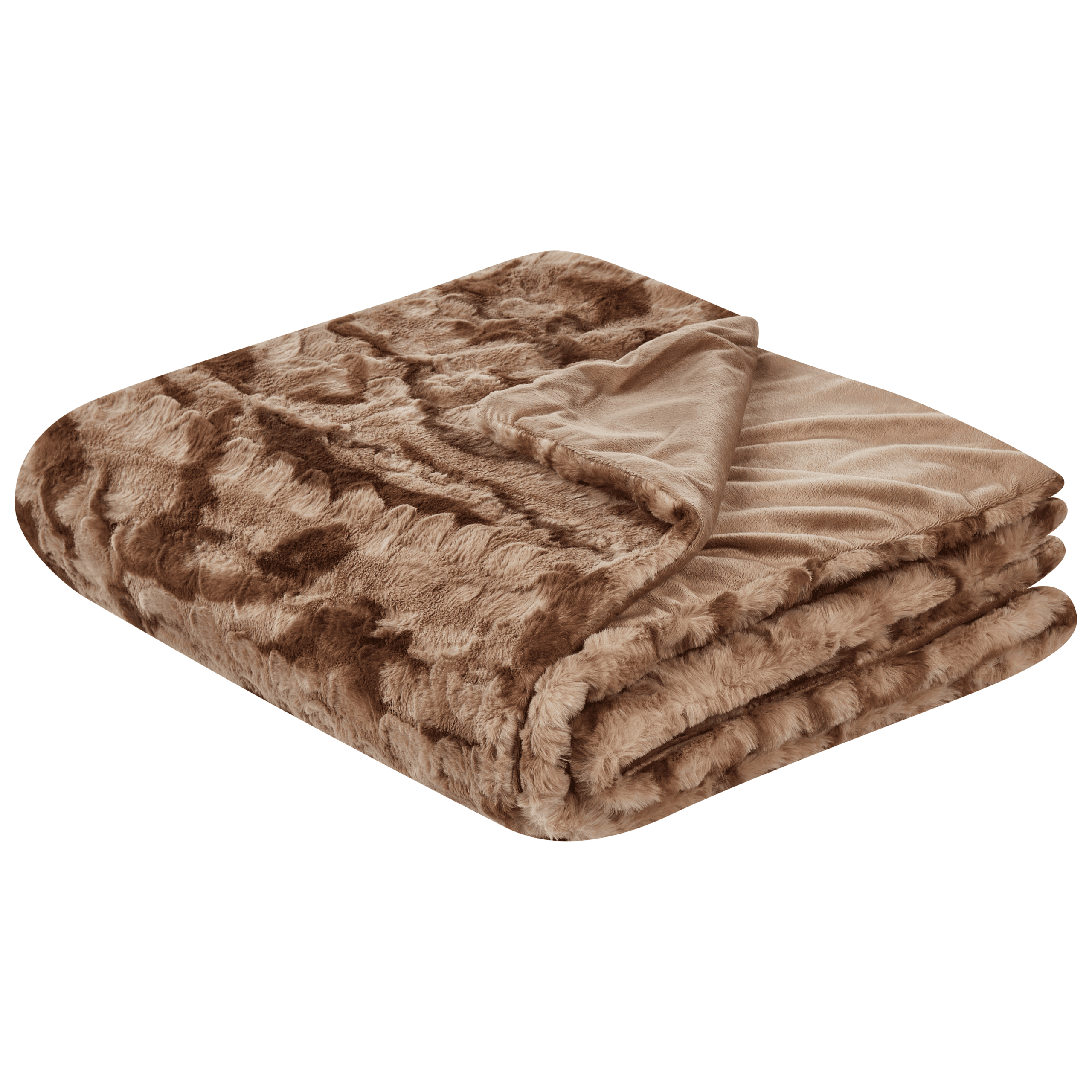 Torkkupeitto BAKIRA keinoturkis 200 x 220 cm Ruskea – Beliani
