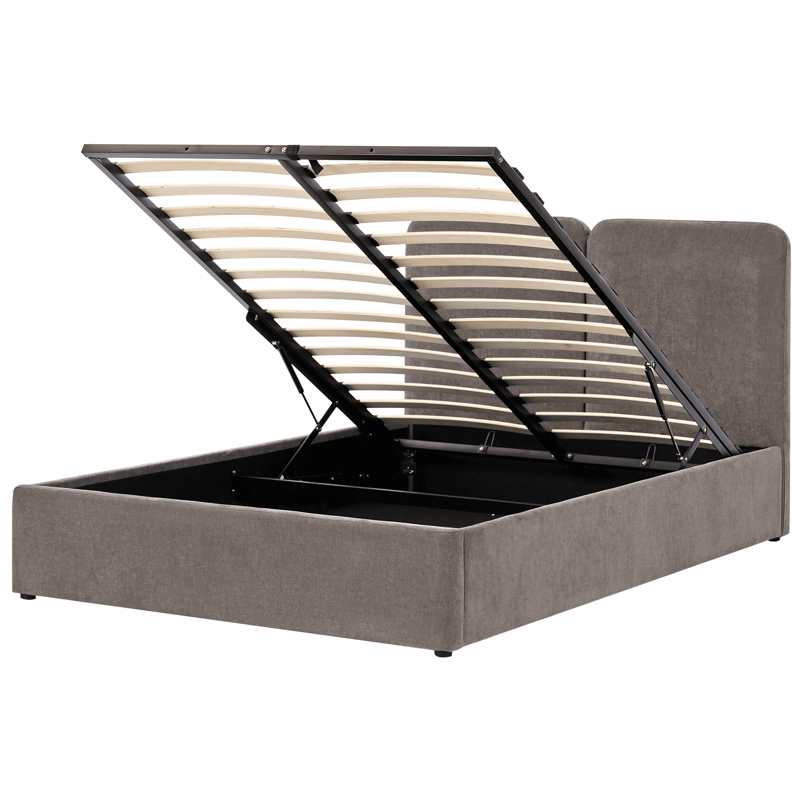 Sänky säilytystilalla kangas ARBOIS 140 x 200 cm Ruskeanharmaa