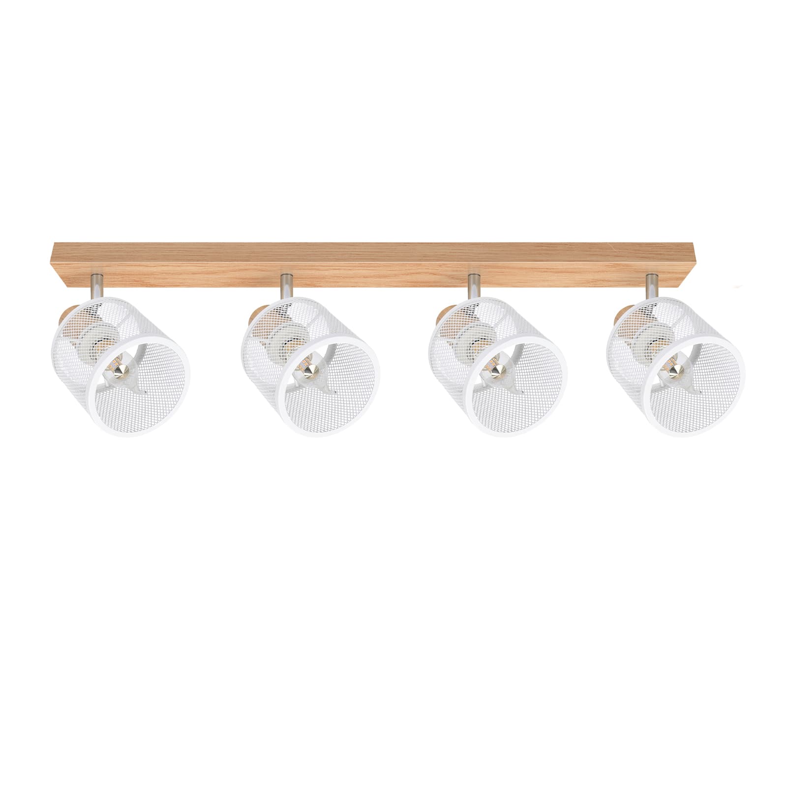 NETTLIFE - kattovalaisin 4 valkoista kohdevaloa puukuvio E14- kattovalaisin, säädettävä 350° 4 lamppua max. 25 W