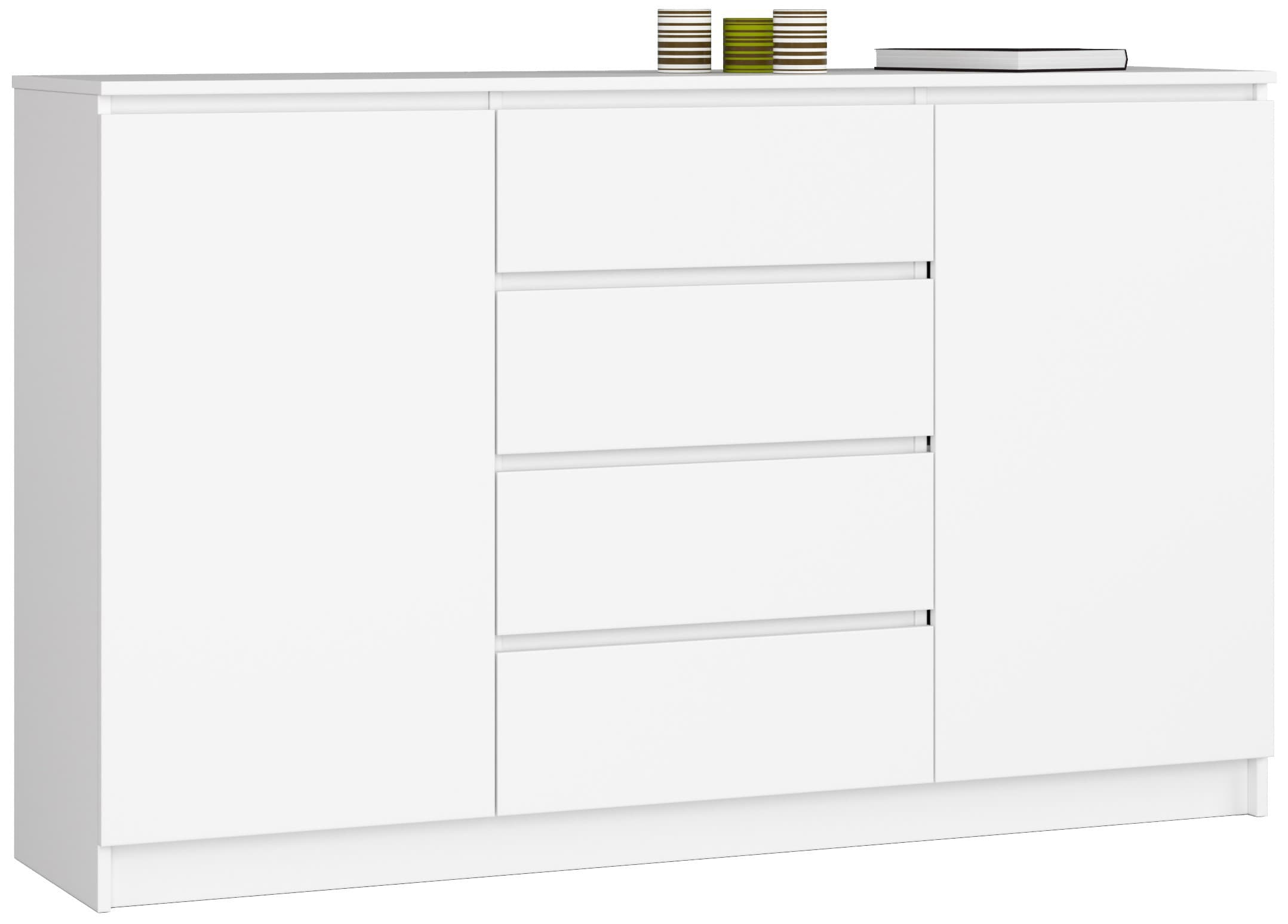 Akord Senkki 2 Ovet 4 Laatikkoa Valkoinen 160x40x99 – Akord