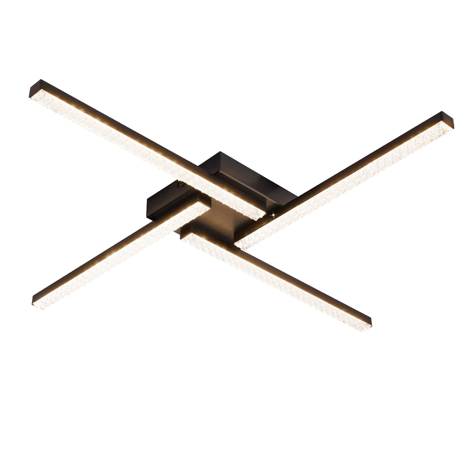 NETTLIFE LED - kattovalaisin, olohuoneeseen, musta Kattovalaisin, 20W, moderni Kristalli, metalli, 3000K – Nettlife