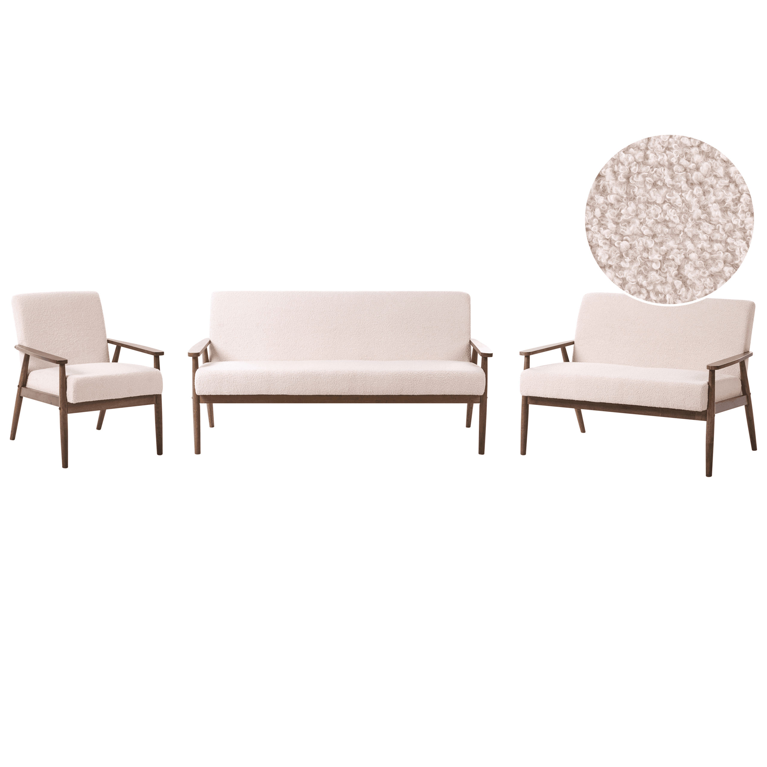 Sohvaryhmä 6-istuttava ESRUM buklee Tummanruskea/beige – Beliani