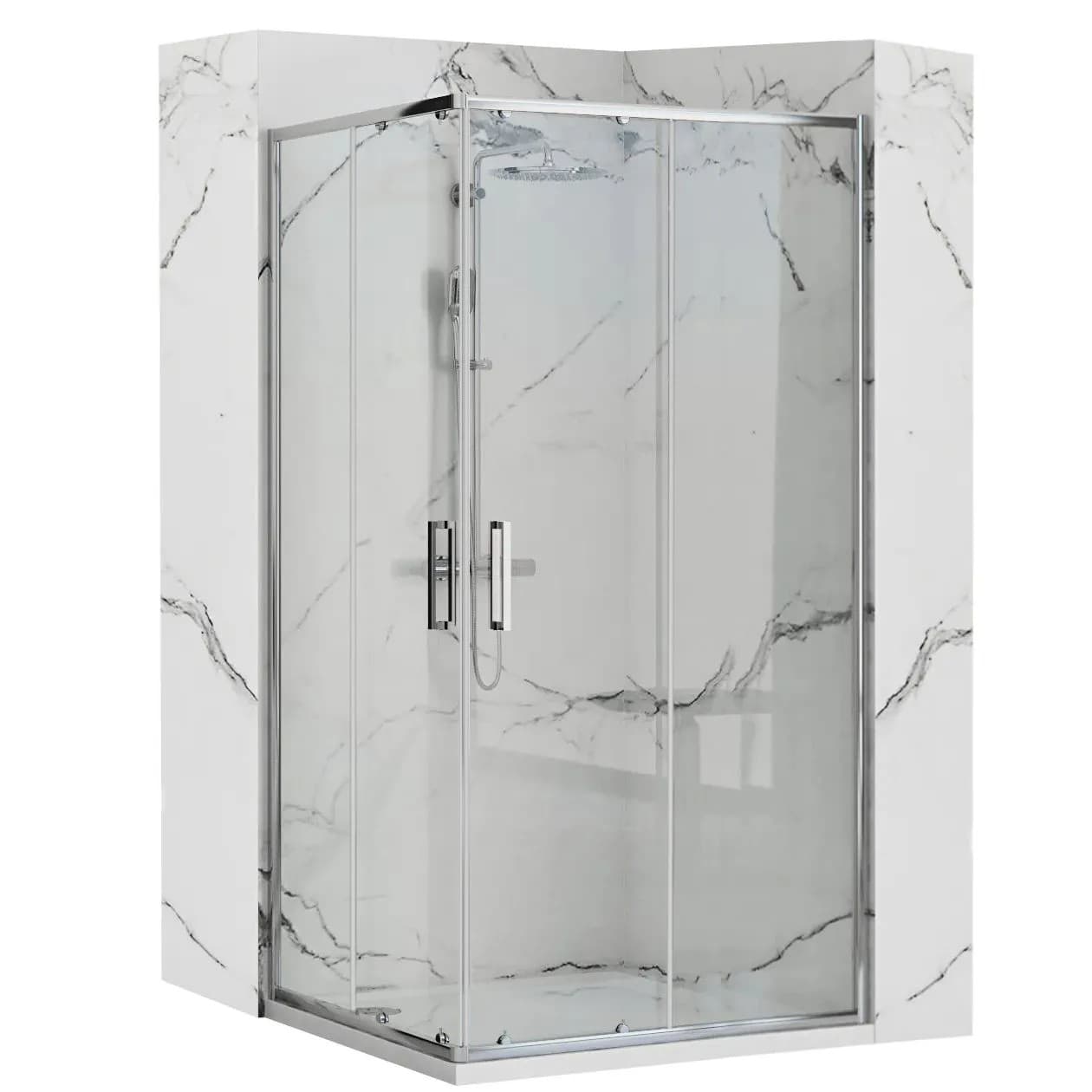 REA Suihkukaappi PUNTO 80x100 Kromi, 78X98X190CM