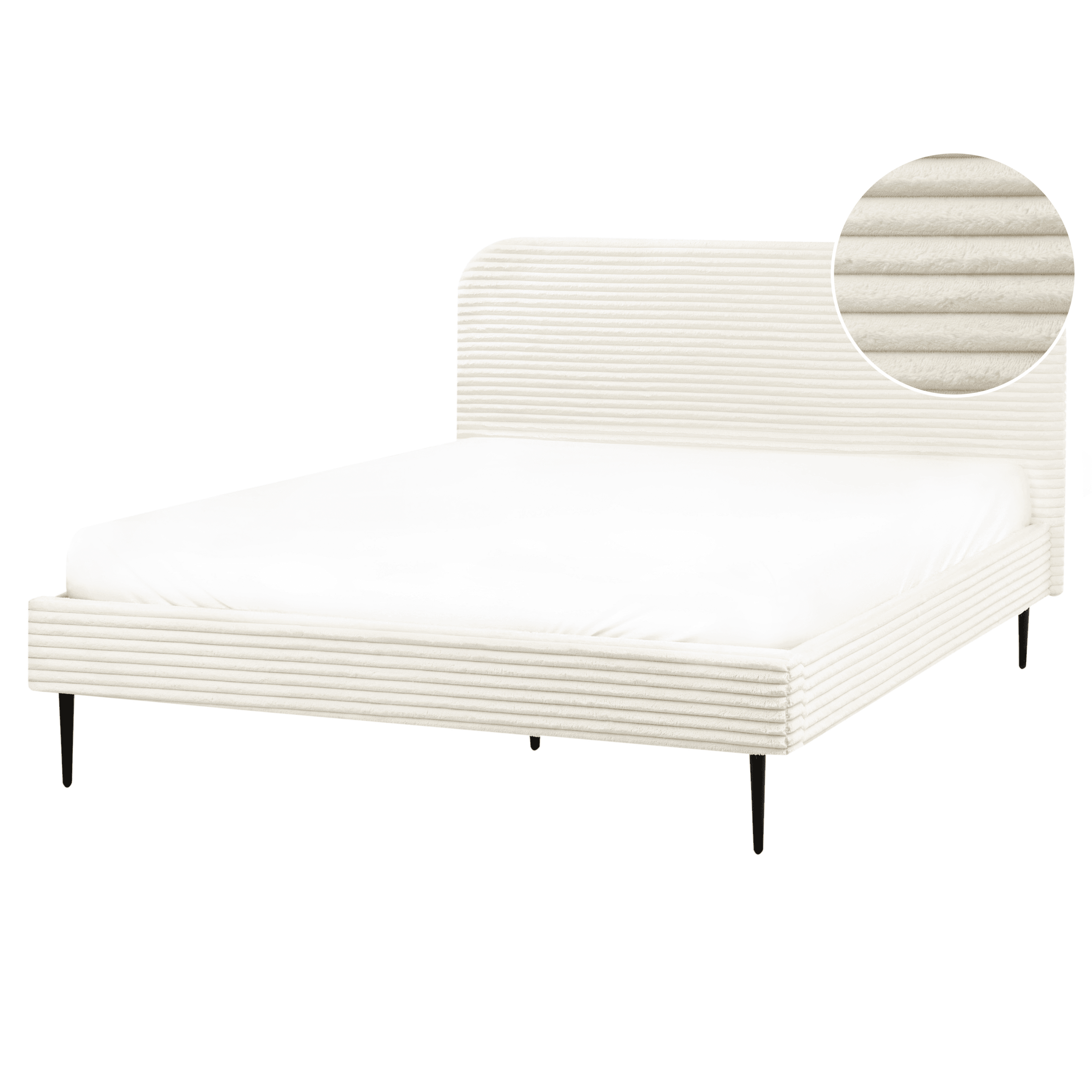 Sänky vakosametti FLAYAT 160 x 200 cm Luonnonvalkoinen – Beliani