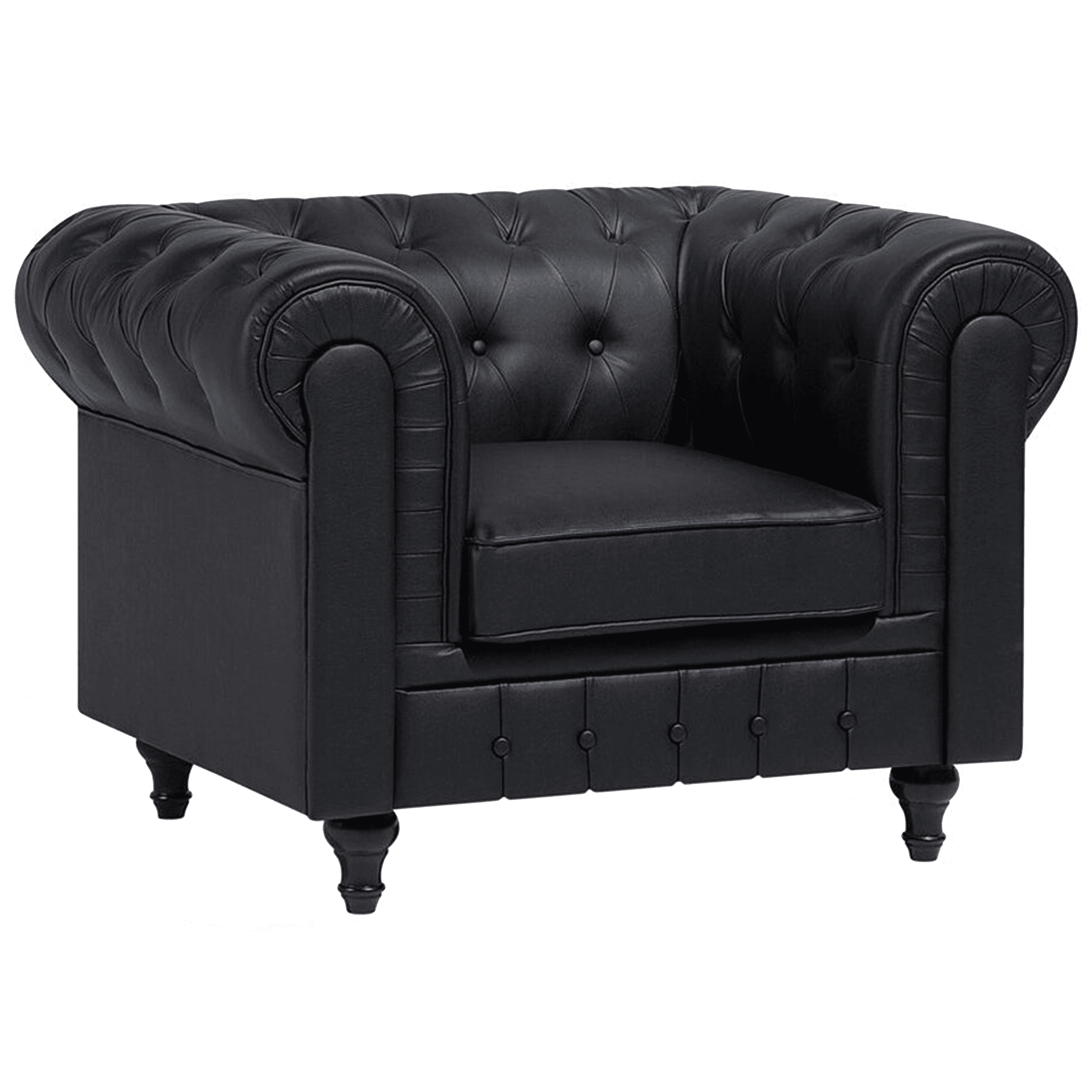 Nojatuoli CHESTERFIELD keinonahka Musta