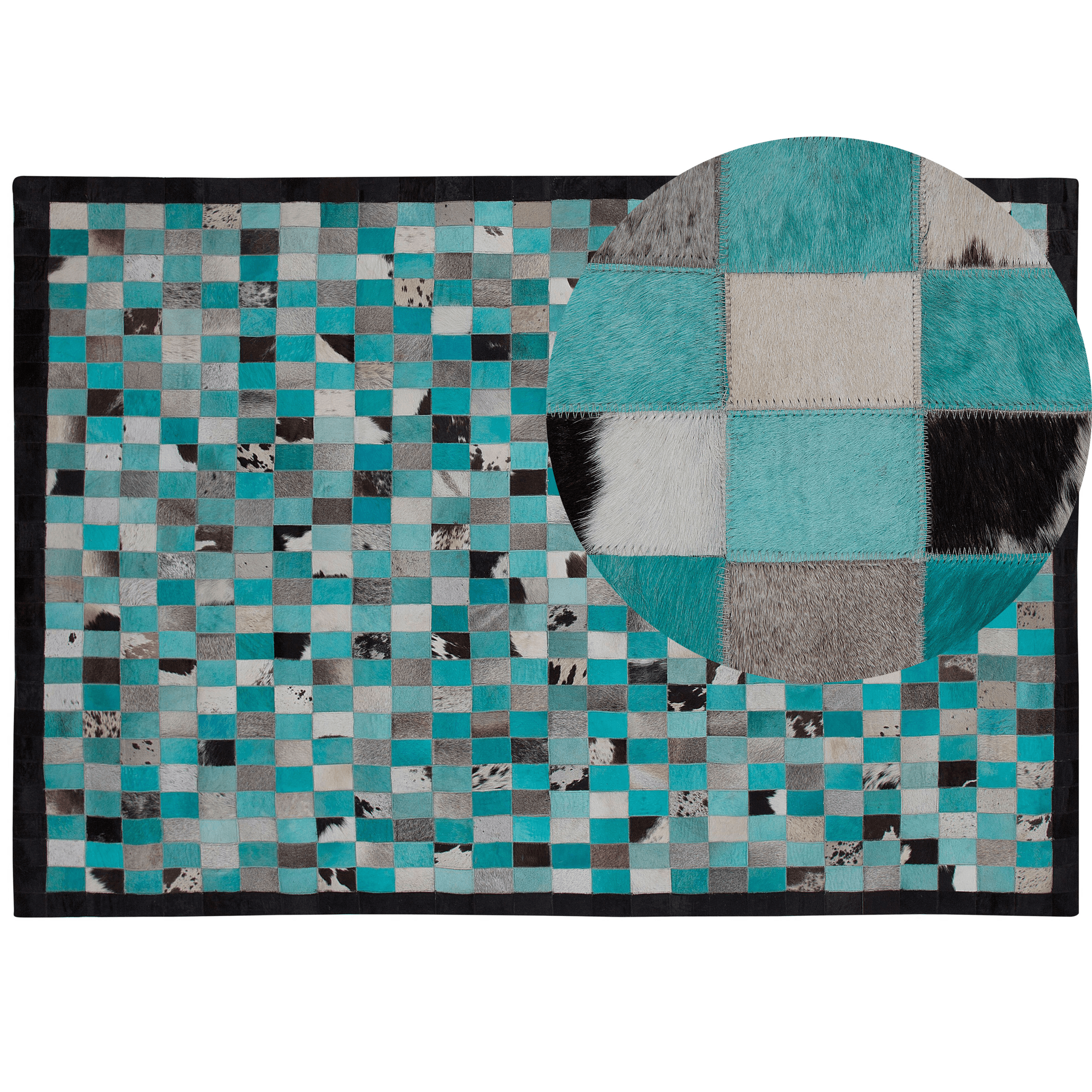 Matto NIKFER Turkoosi 160 x 230 cm nahka – Beliani