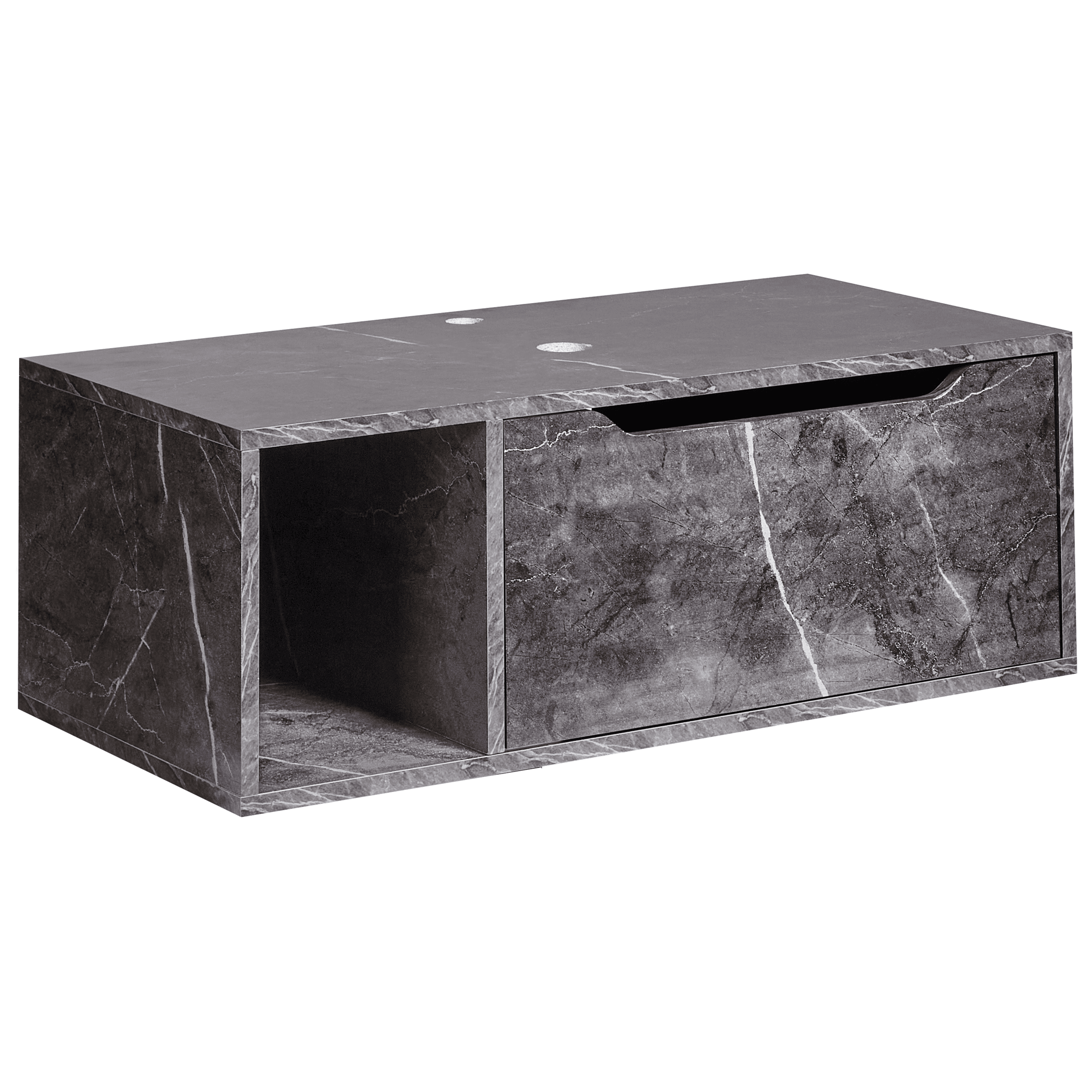 Seinäallaskaappi CASCAVEL 80 cm Musta marmorikuvio – Beliani