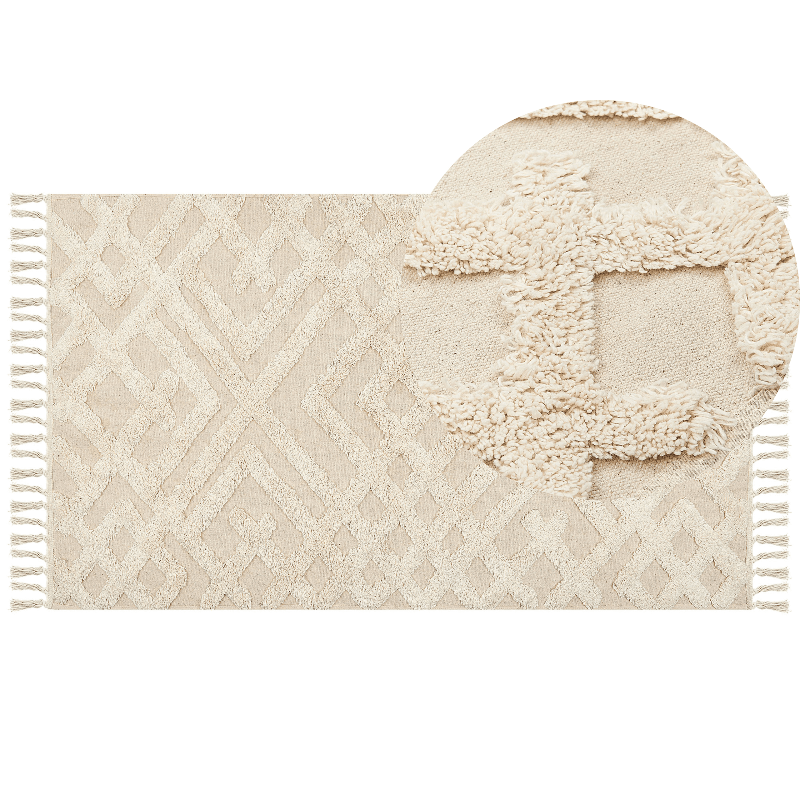 Matto ARDAHAN Beige 80 x 150 cm puuvilla – Beliani