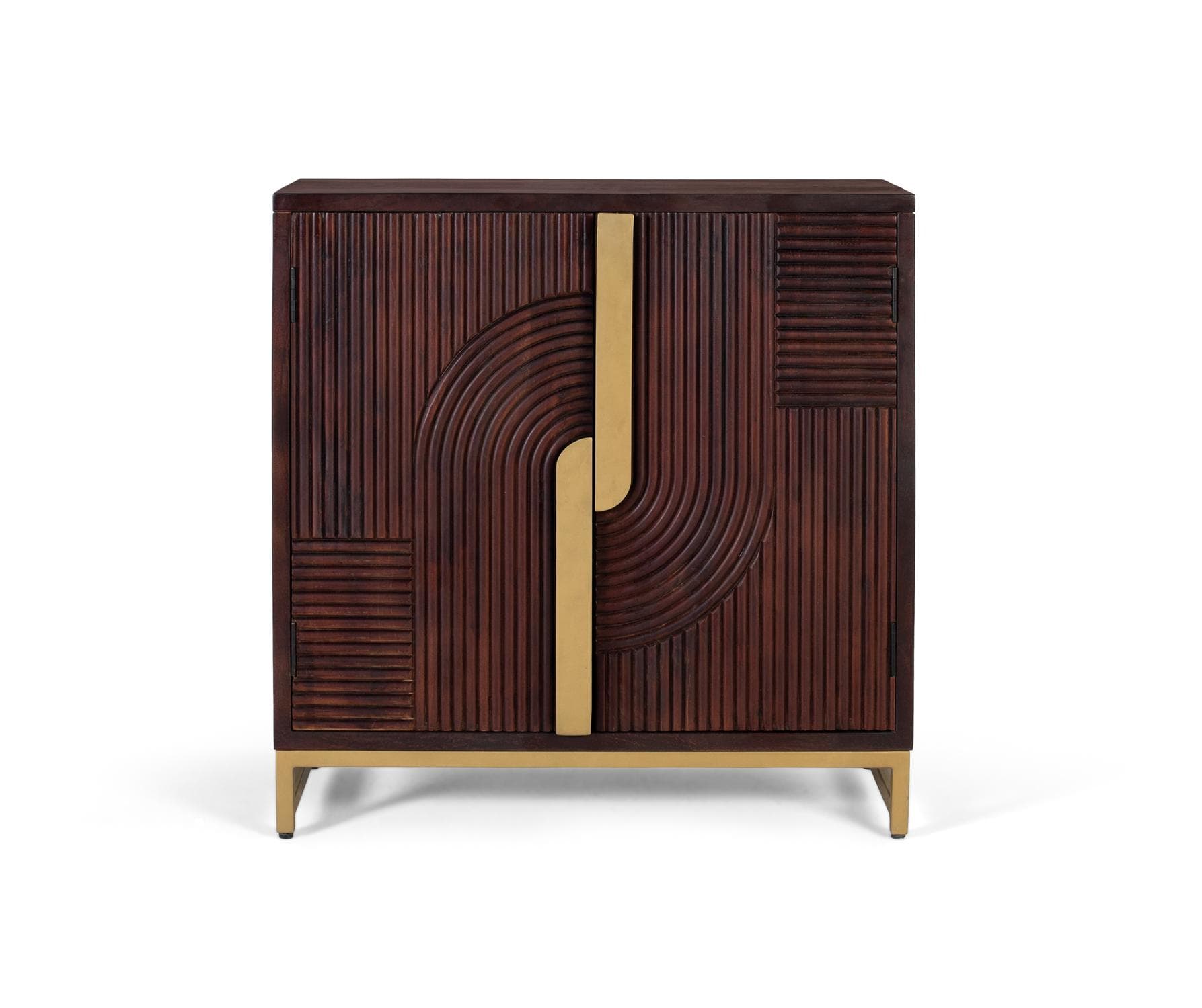 Massiivimangopuinen senkki kultaisilla yksityiskohdilla
