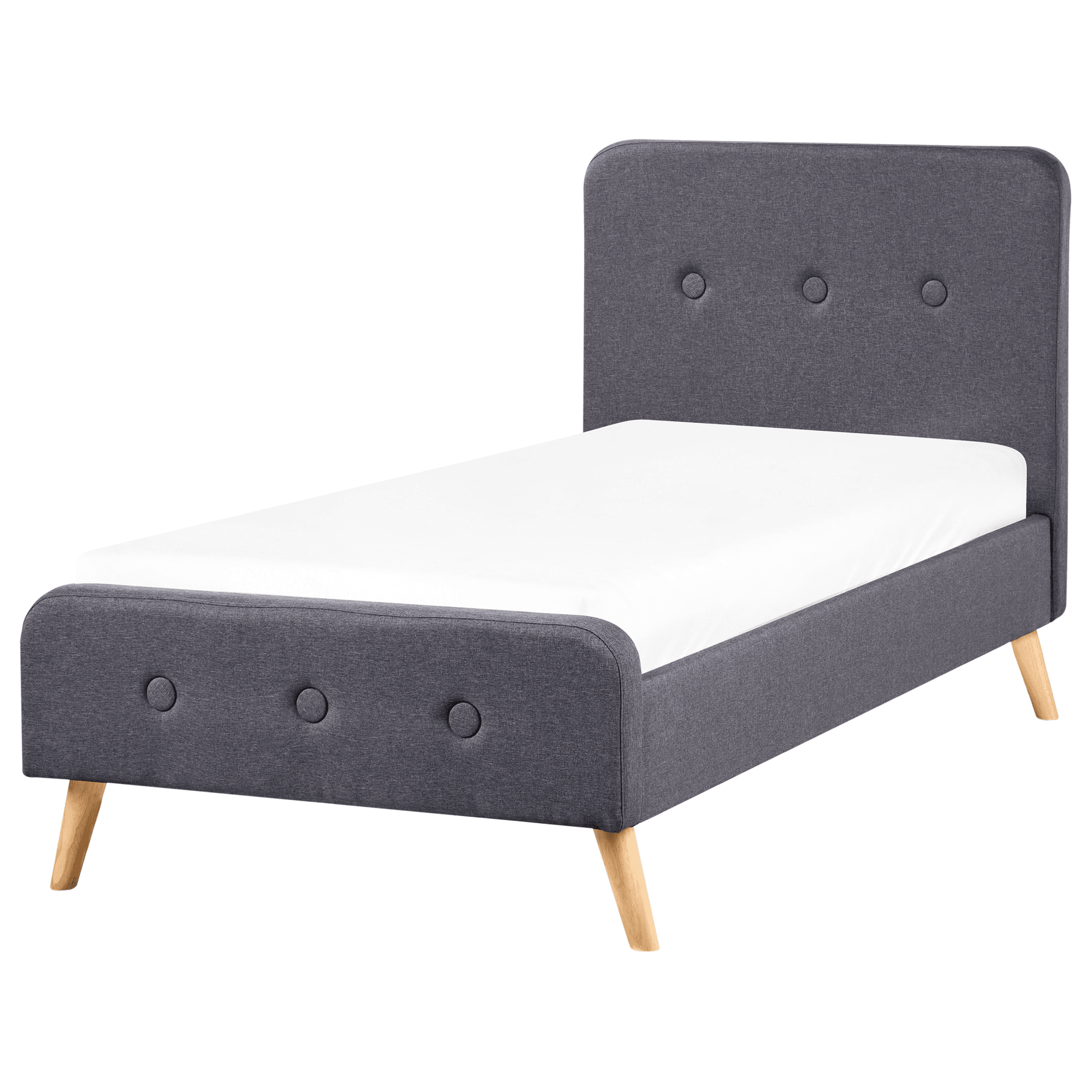 Sänky kangas tummanharmaa 90 x 200 cm RENNES – Beliani