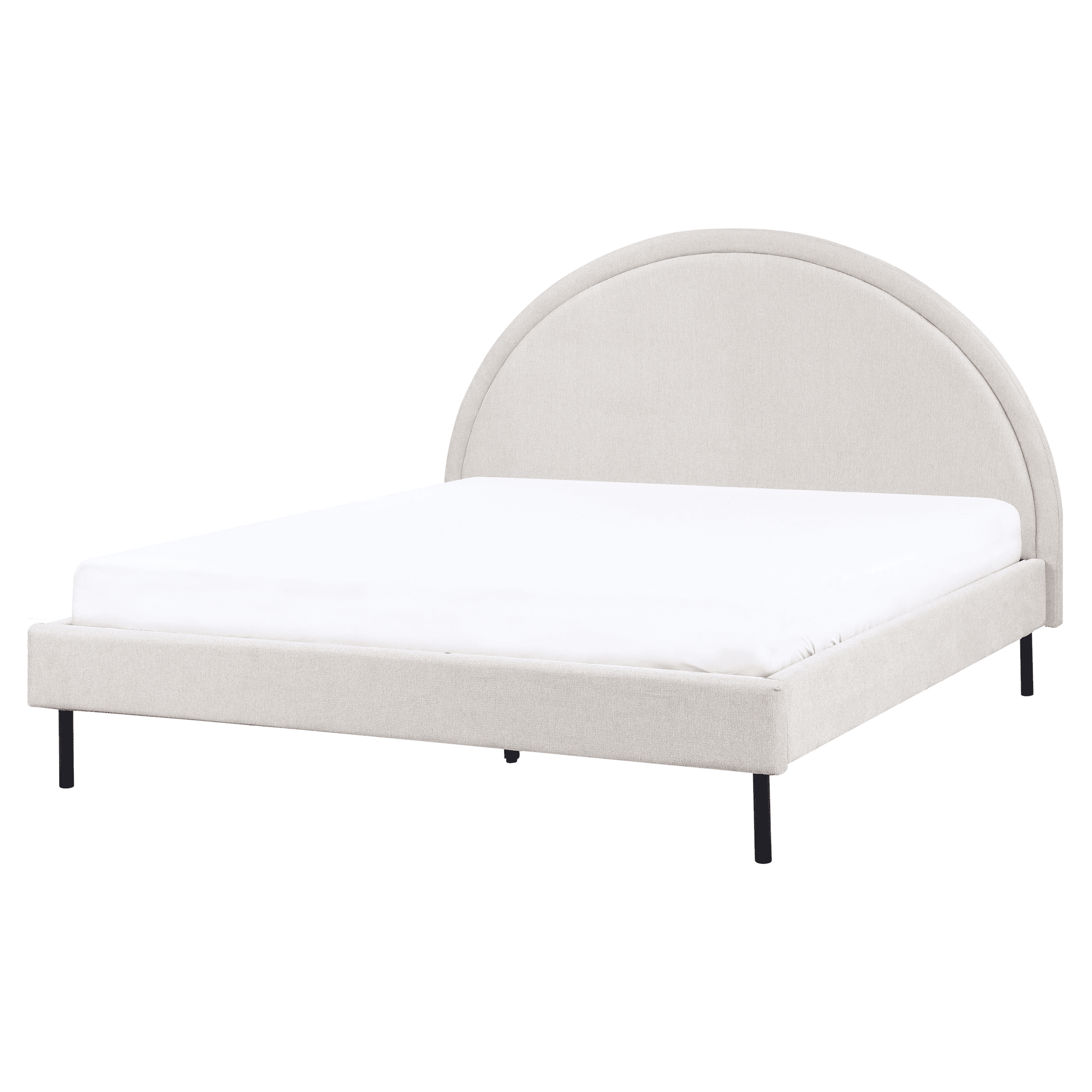 Sänky kangas MARGUT 160 x 200 cm Vaaleanbeige – Beliani