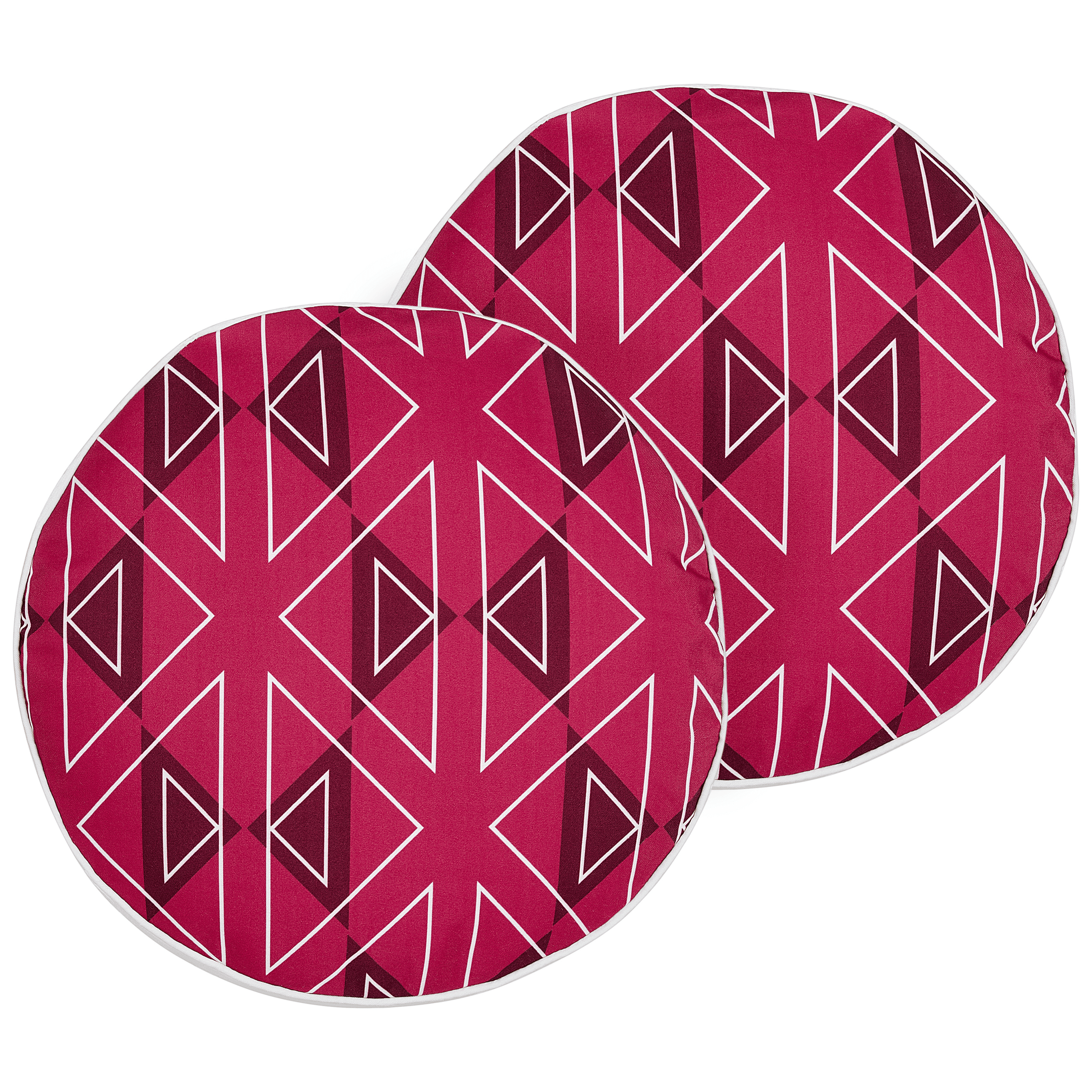 Ulkotyynysetti 2 kpl MEZZANO Geometrinen kuvio 40 x 40 cm Vaaleanpunainen