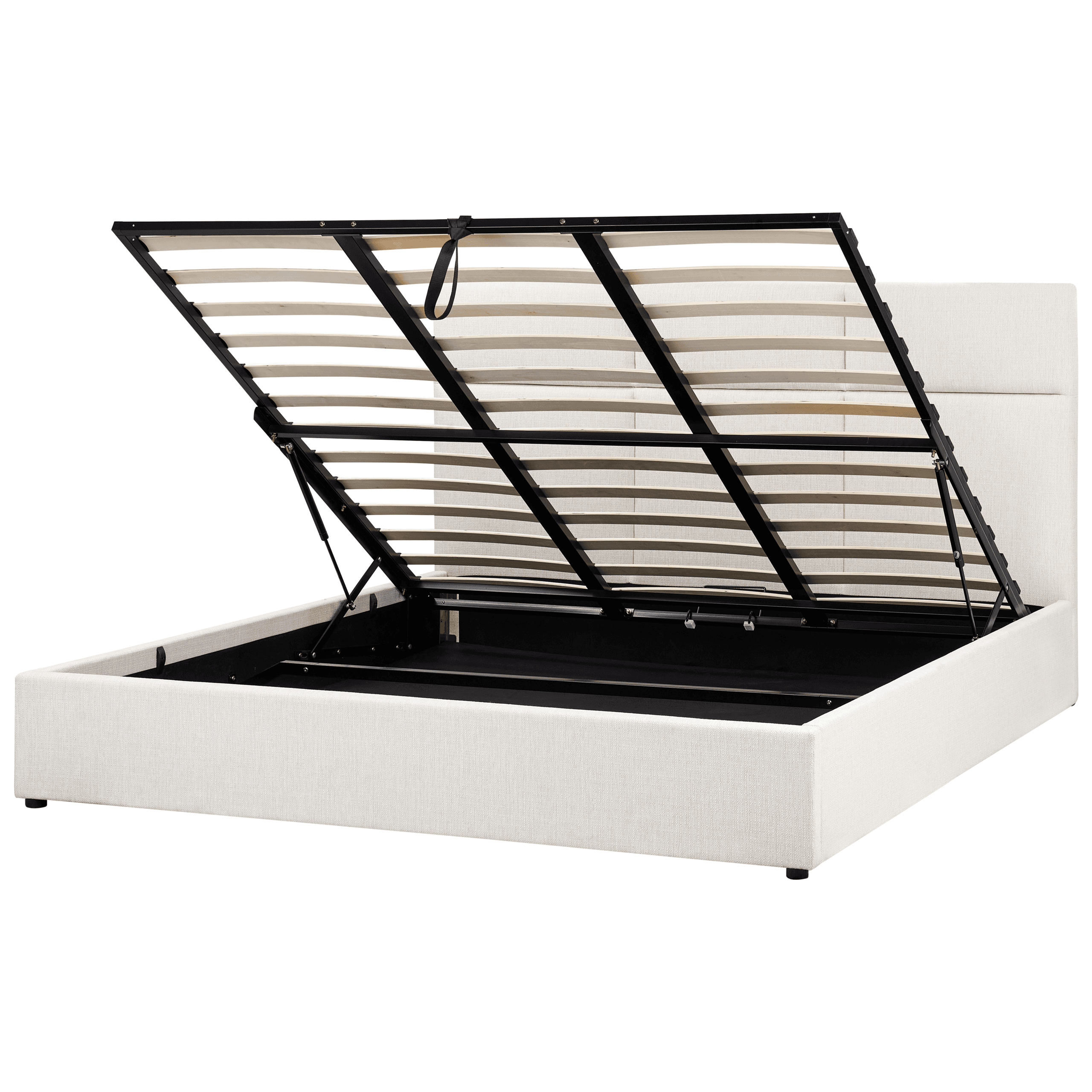 Sänky säilytystilalla kangas LAGORD 180 x 200 cm Luonnonvalkoinen