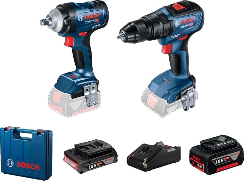 Bosch GSB 18V-50 + GDS 18V-400 -Akkutyökalusetti 2,0 Ah + 5,0 Ah – Bosch