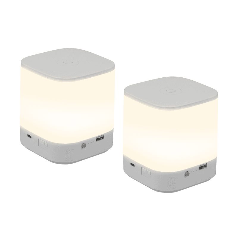NETTLIFE 2 kpl LED-pöytävalaisimia 1800 mAh ladattavalla akulla, 3000–6500 K USB-kosketushimmennin 3 lämpötilalla