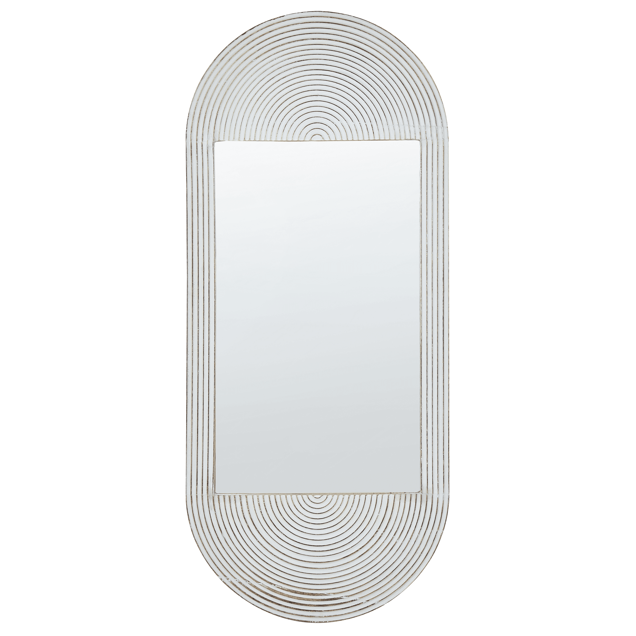 Seinäpeili BRIANT 56 cm 130 cm mangopuu Valkoinen – Beliani