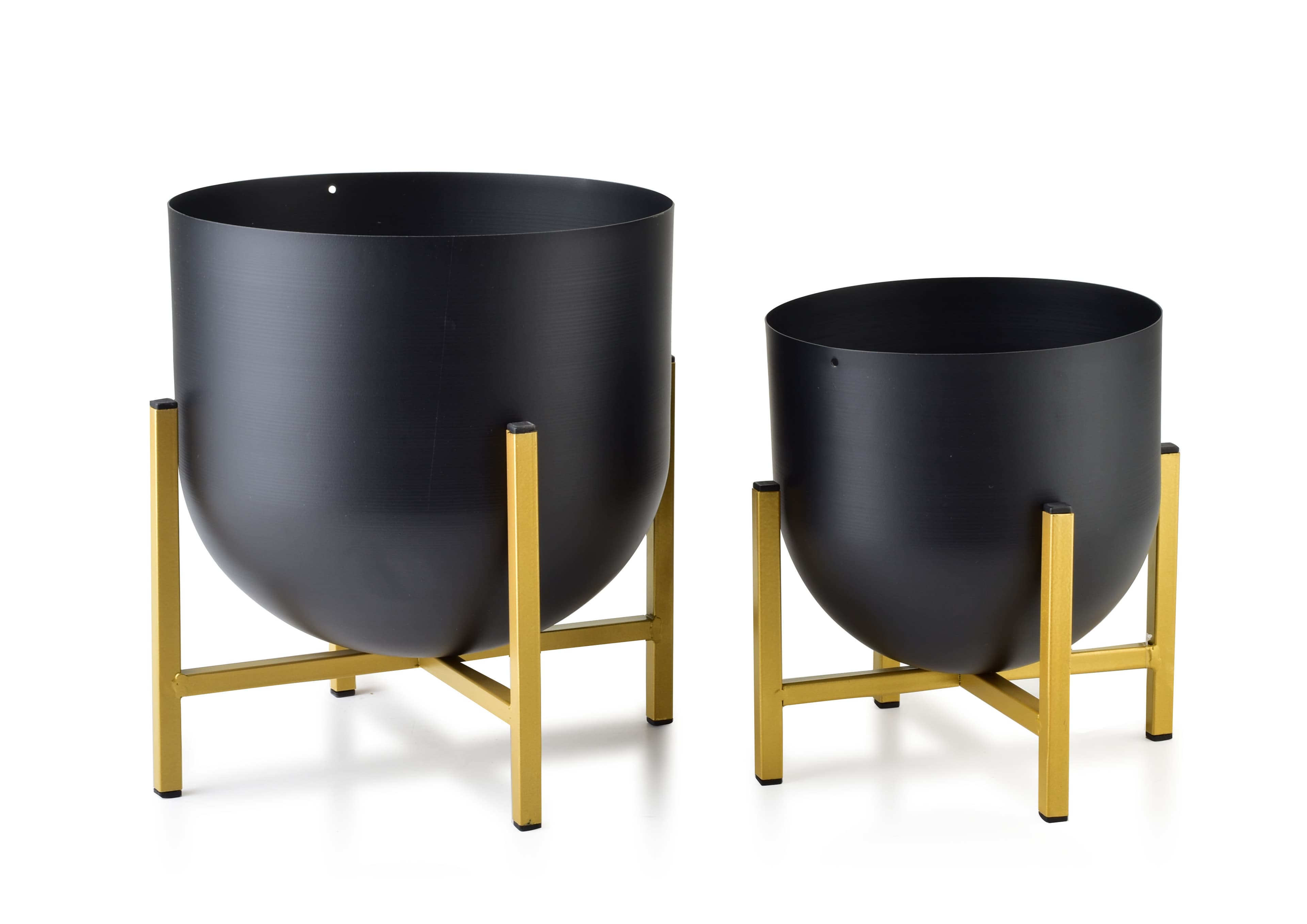 Kukkaruukkusetti metalli Mondex SWEN 24x26 & 18,5x21 musta/kulta 2 kpl – MONDEX