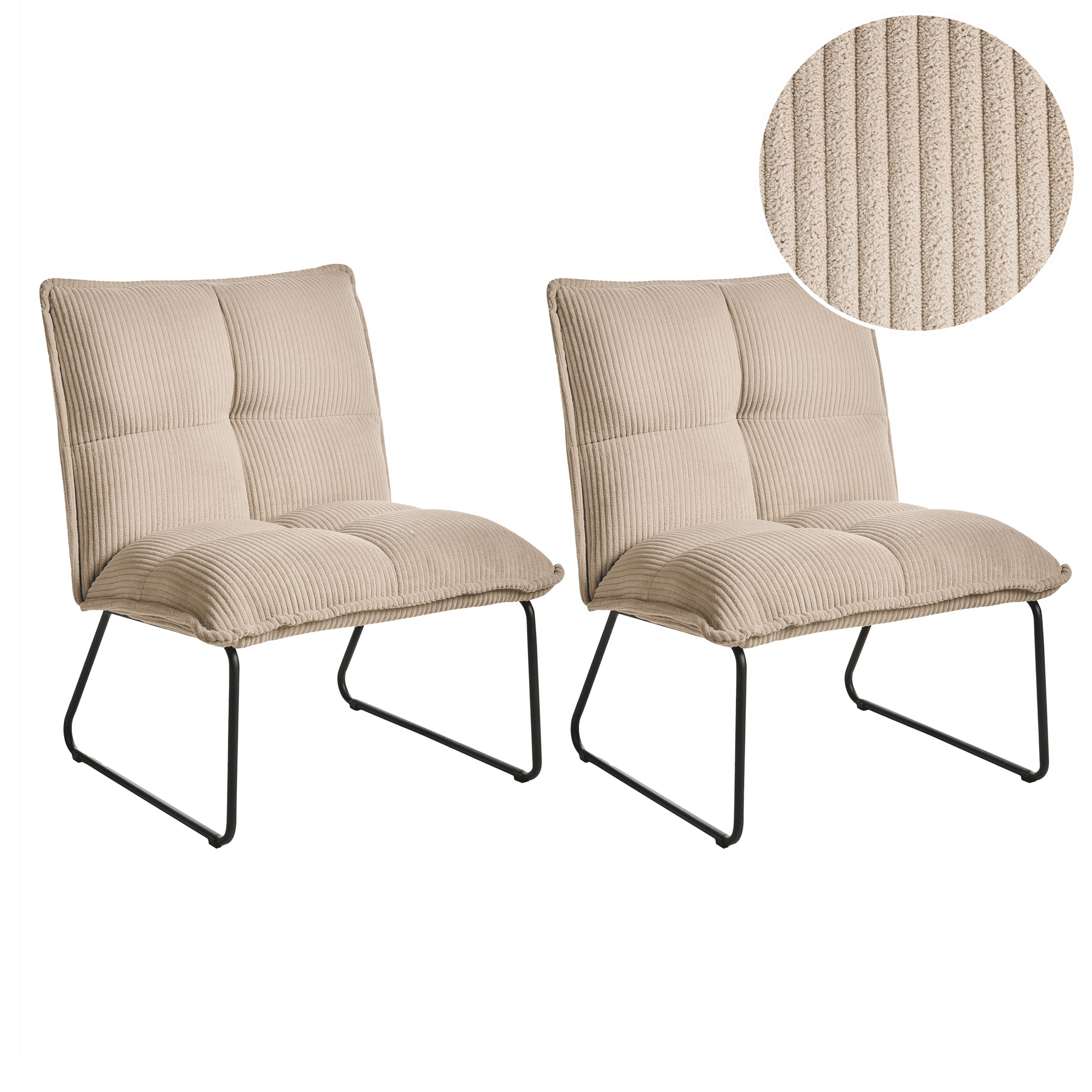 Nojatuolisetti 2 kpl BJASTA vakosametti Beige