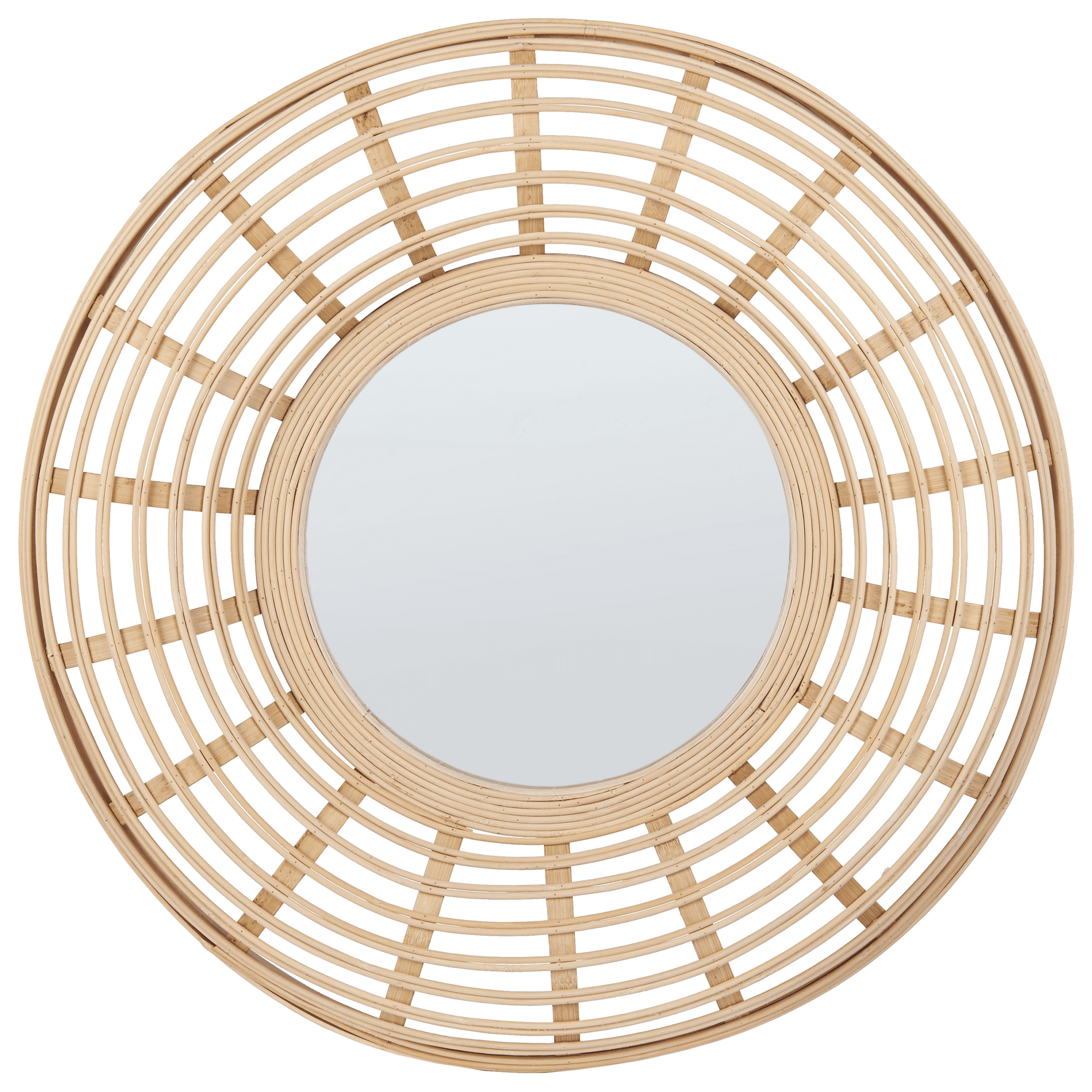 Seinäpeili HANUA 60 cm 60 cm bambu Luonnonväri – Beliani