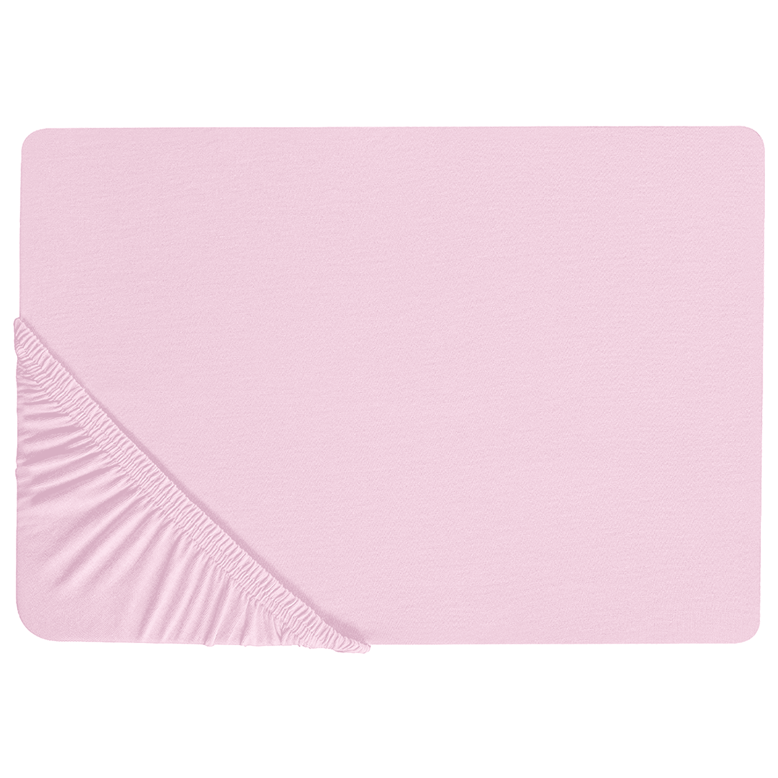 Muotoonommeltu lakana JANBU puuvilla 160 x 200 cm Pastellipinkki – Beliani