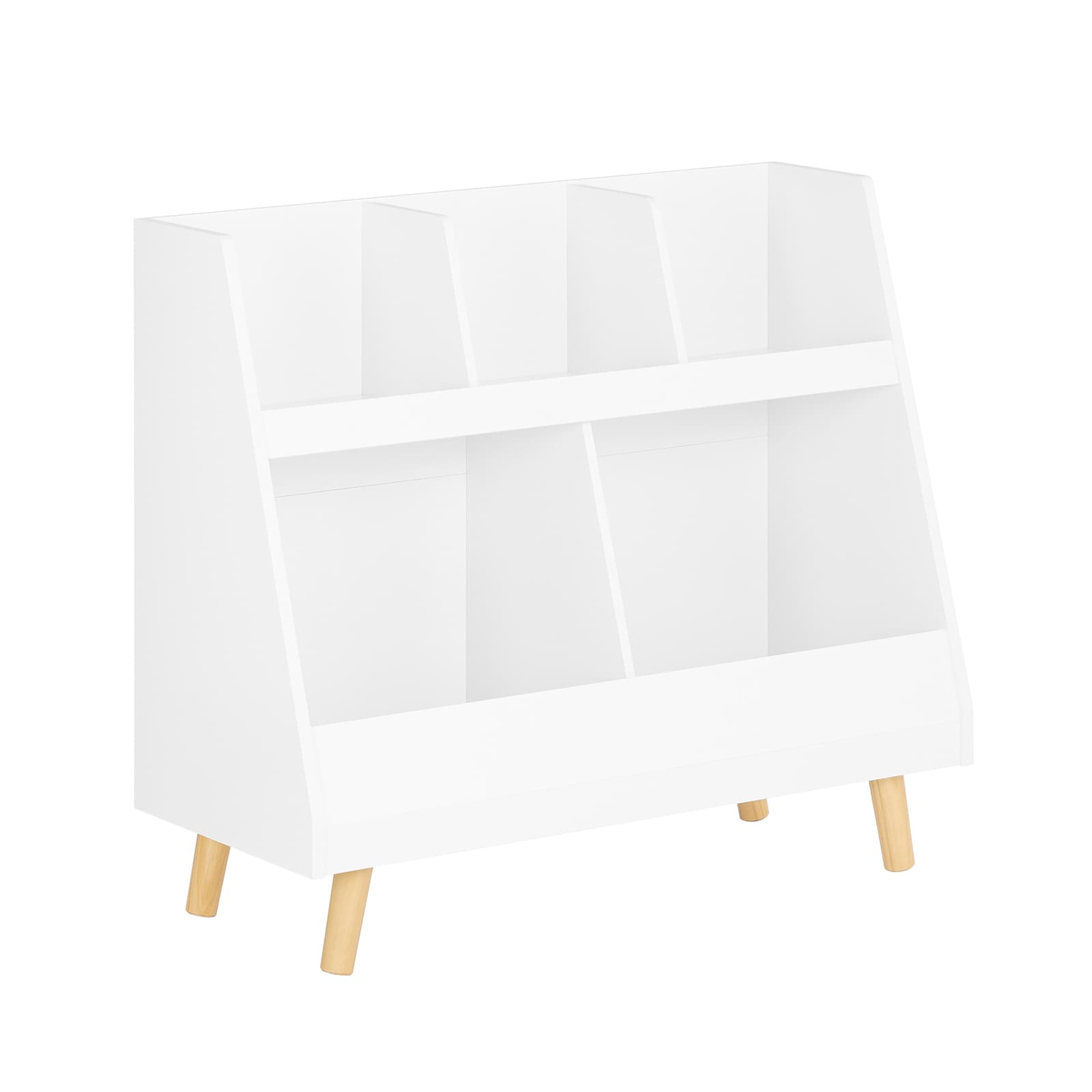 SoBuy Lasten montessori-kirjahylly KMB19-W valkoinen puukuitulevy – SoBuy