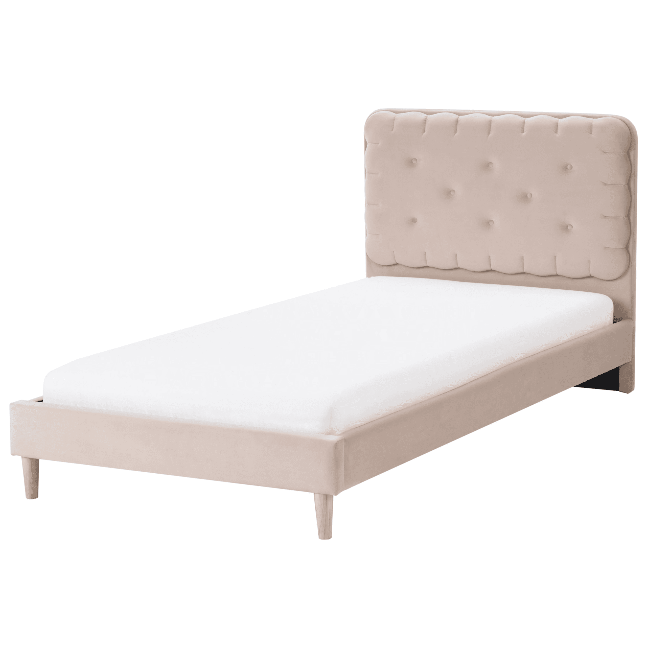 Sänky sametti beige 90 x 200 cm CORSAINT