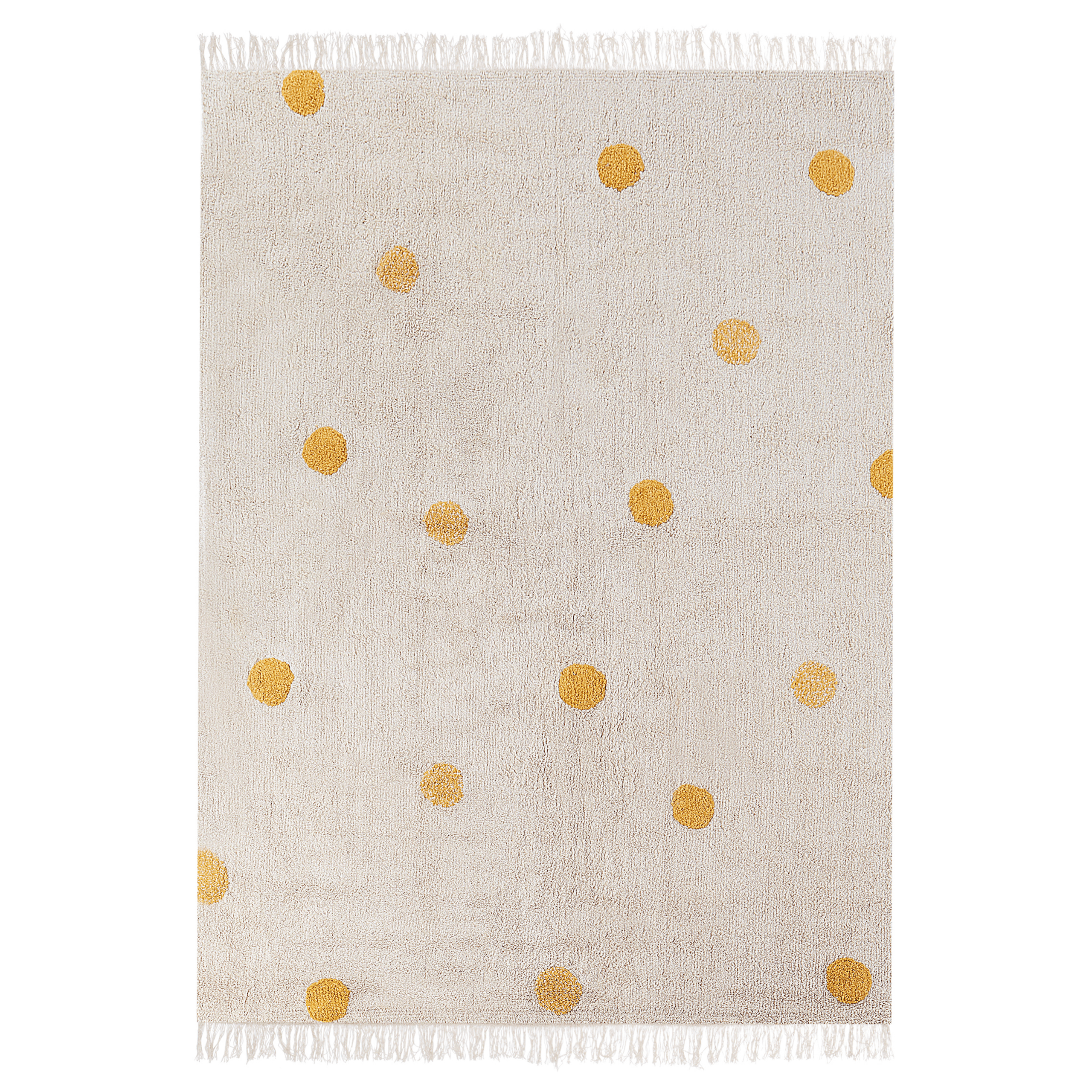 Lastenhuoneen matto DARDERE Keltainen 140 x 200 cm puuvilla – Beliani