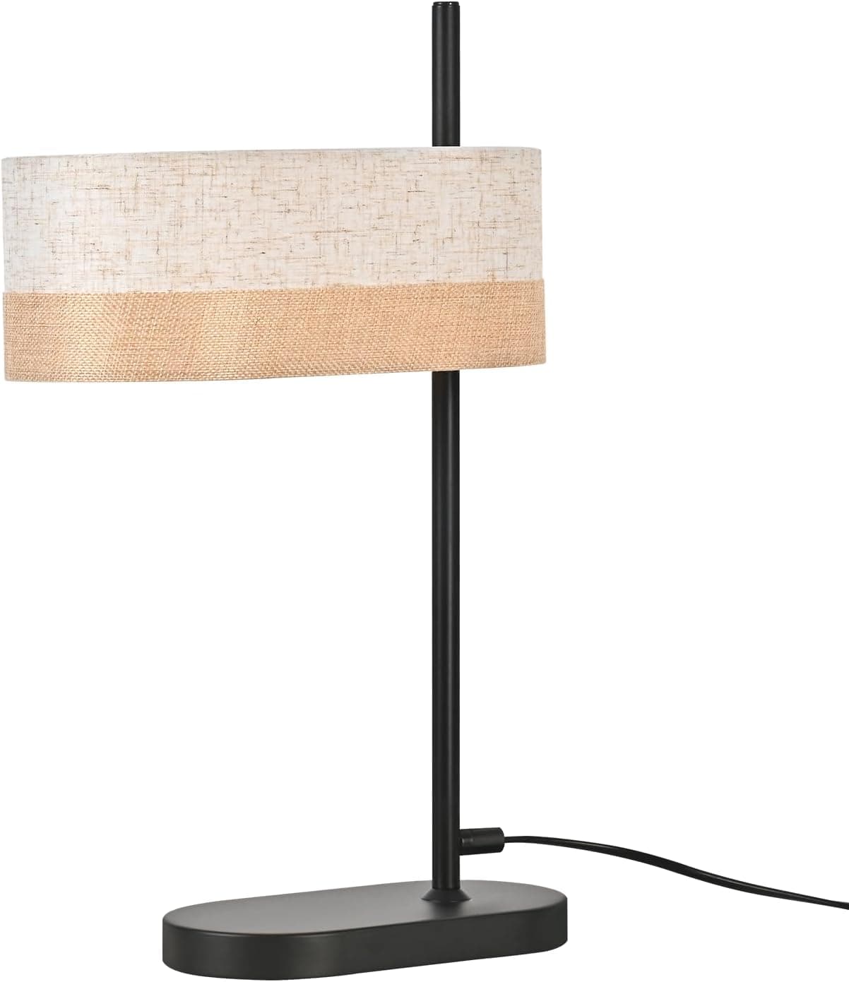 NETTLIFE vintage pöytälamppu musta kangasvarjostin maalaismainen yöpöytävalo E14 johdolla ilman polttimota olohuoneeseen tai makuuhuoneeseen – Nettlife