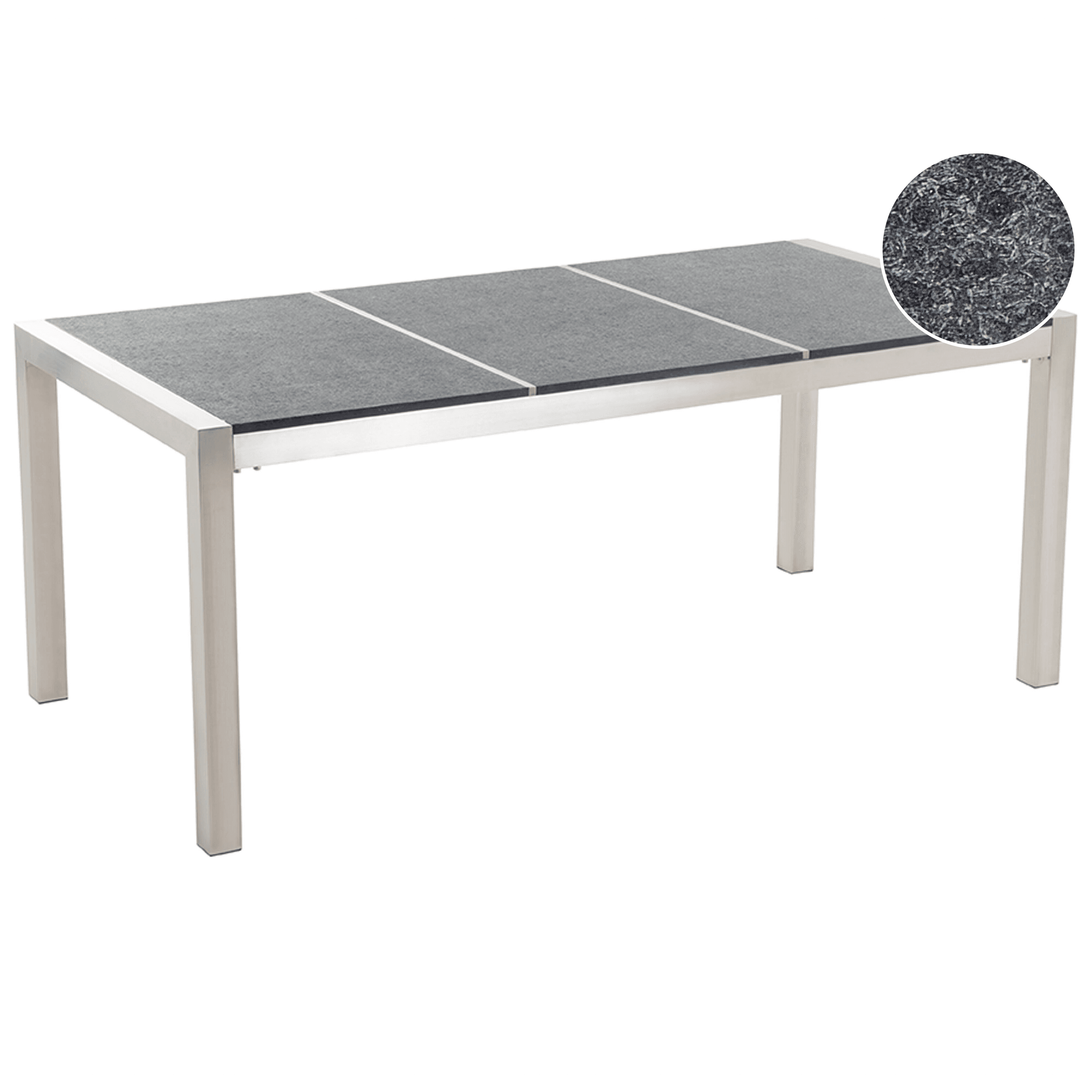 Puutarhapöytä GROSSETO 180 cm 90 cm Poltettu graniitti Grafiitinharmaa