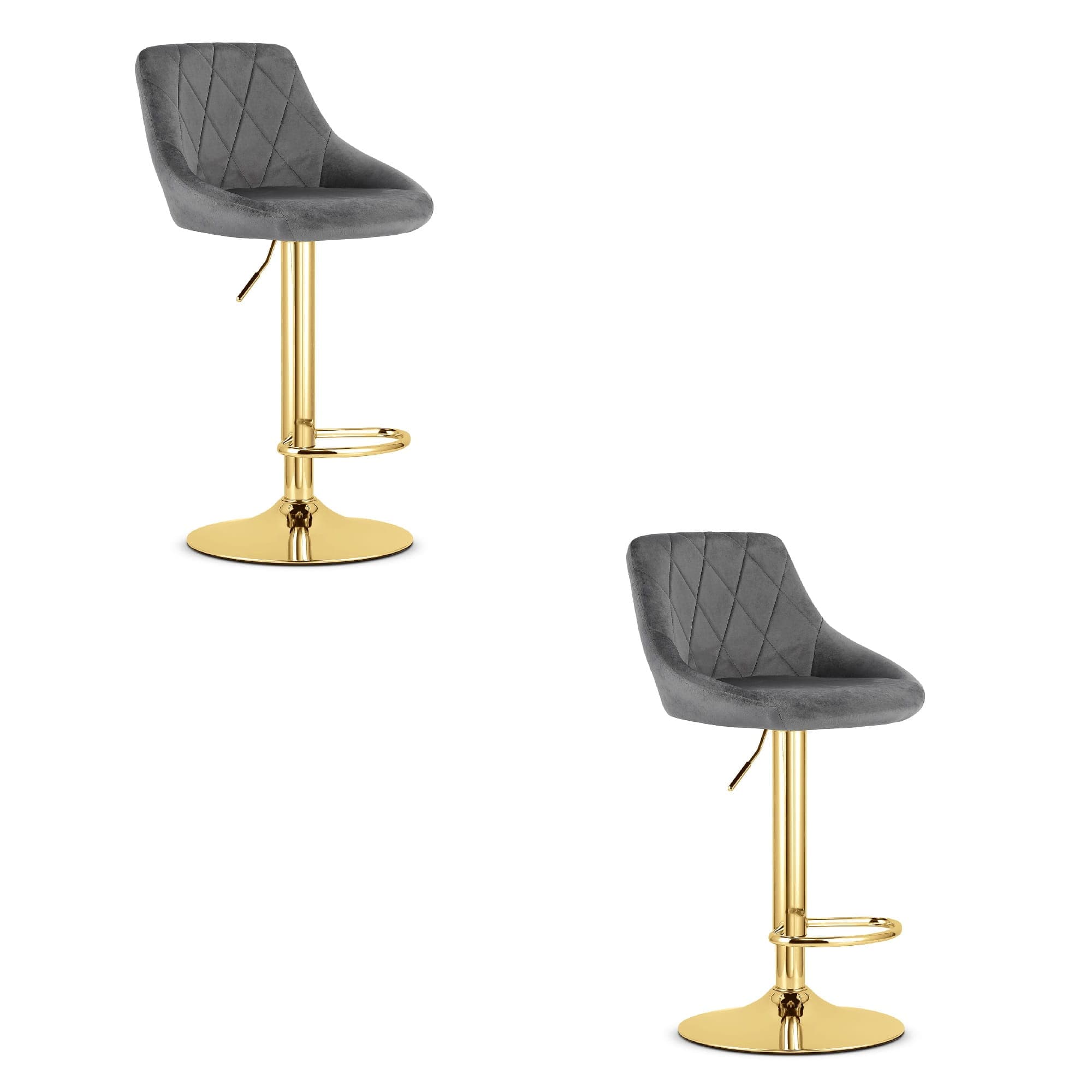 KAST jakkara - harmaa sametti / kultaiset jalat x 2 – INNE