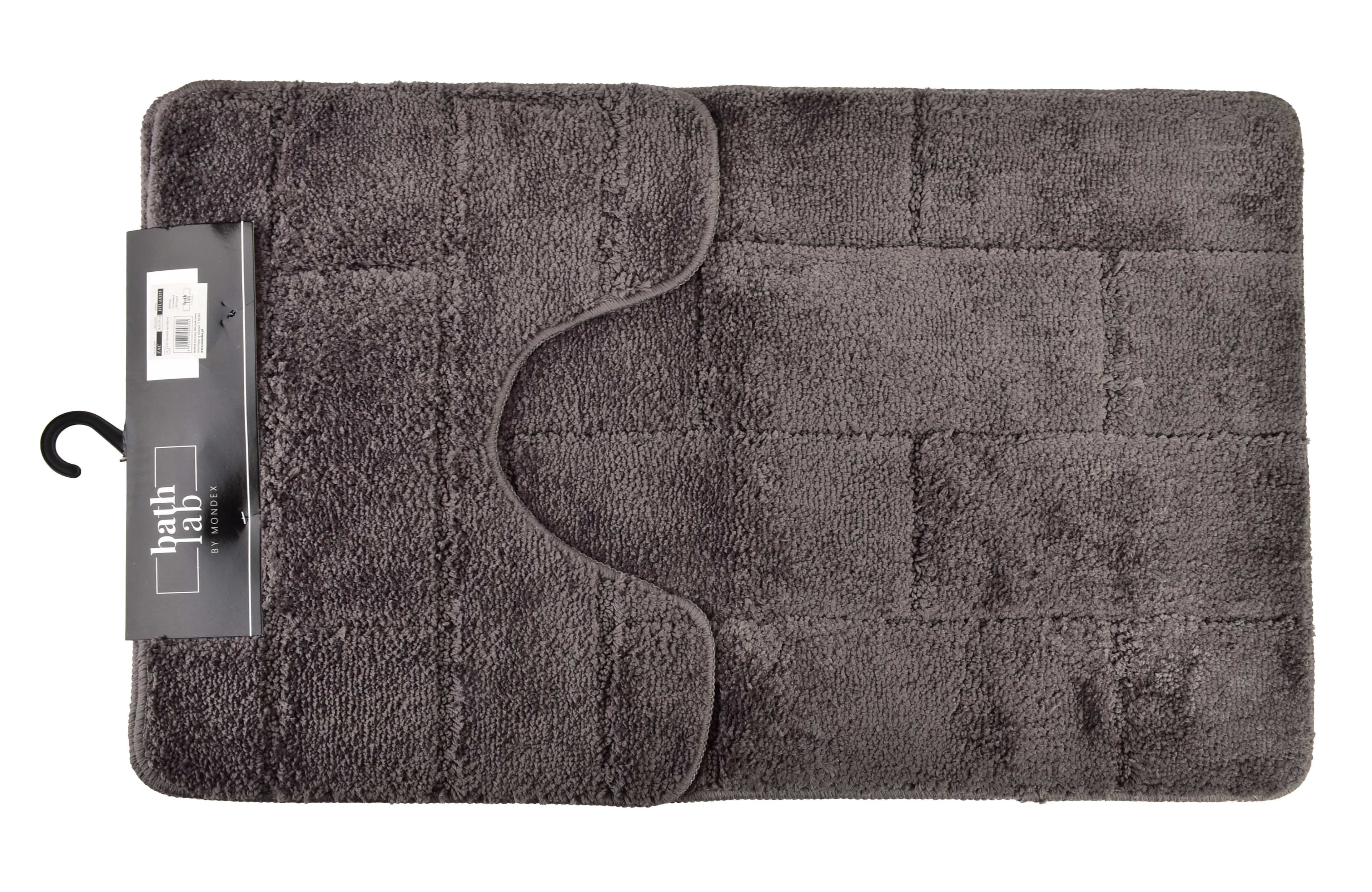 Kylpyhuonematto polyesteri ZAC 50x37/50x80 cm tummanharmaa 2 kpl