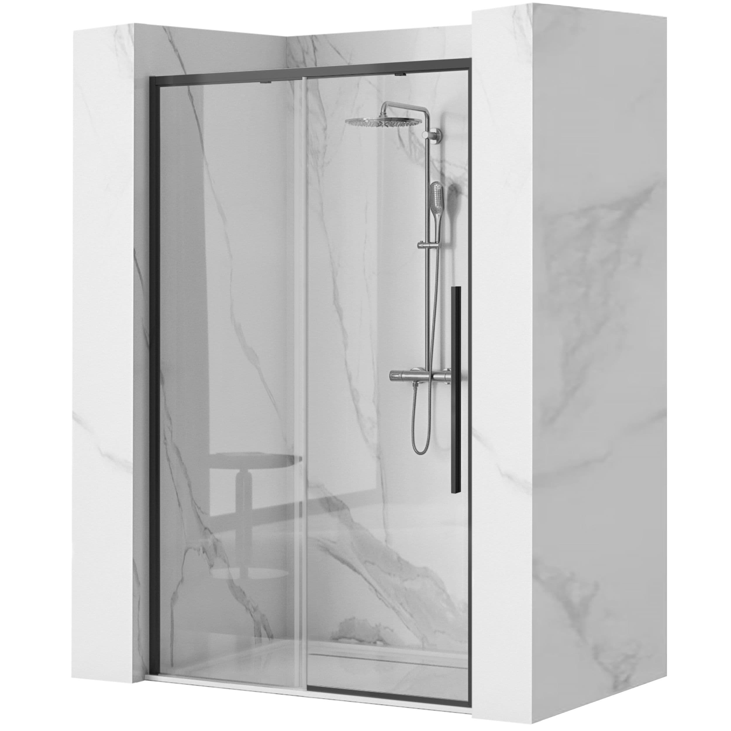 REA suihkuovi SOLAR 130 musta, 2,2X130X195CM
