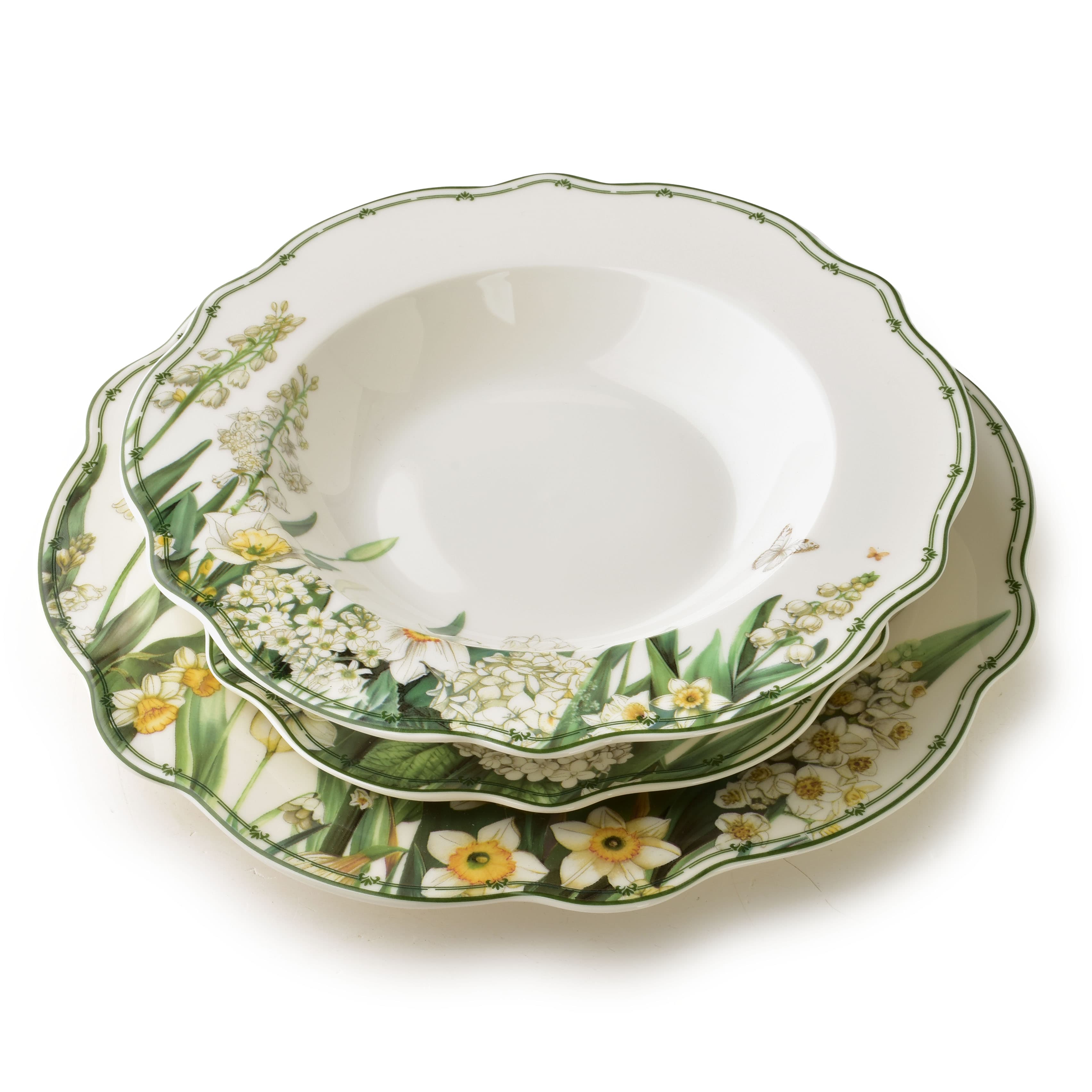 Astiasto posliini LEA ELEGANT 27/19,5/22 cm valkoinen 18 osaa – MONDEX